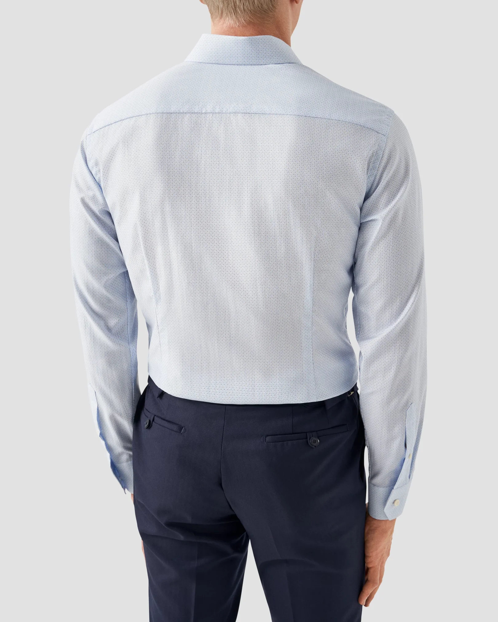 Eton - light blue twill cut away collar single cuff slim fit