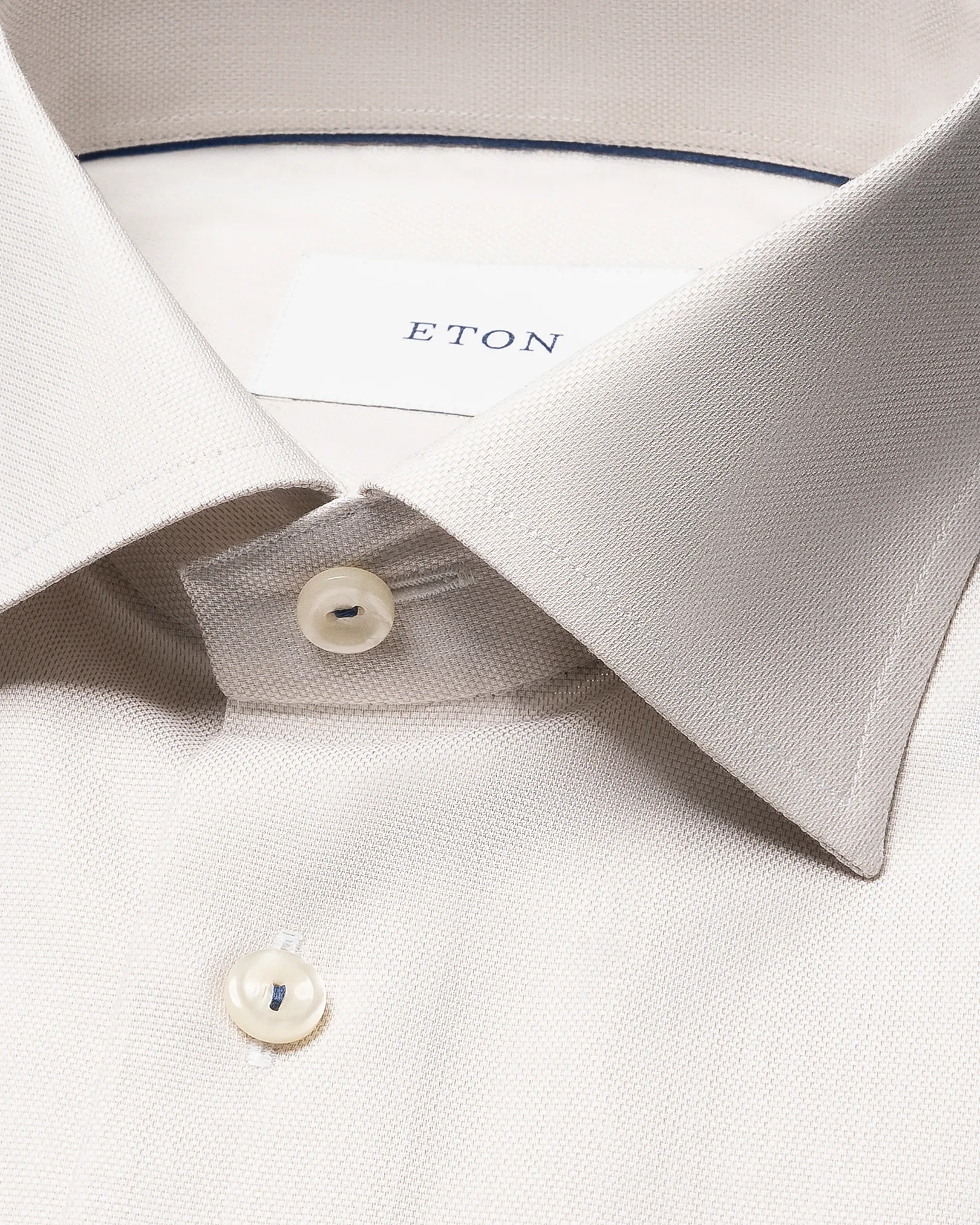 Eton - beige solid cotton and tencel tm lyocell shirt