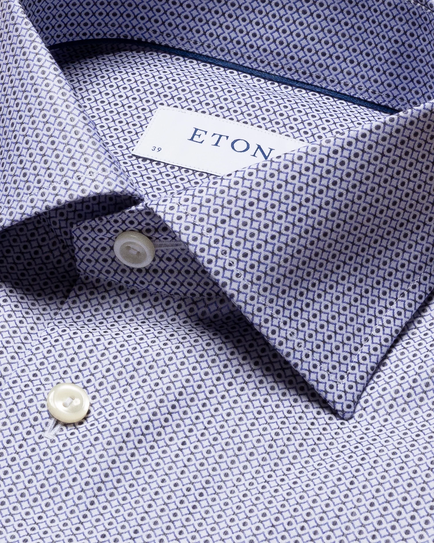 Eton - dark blue brocade shirt
