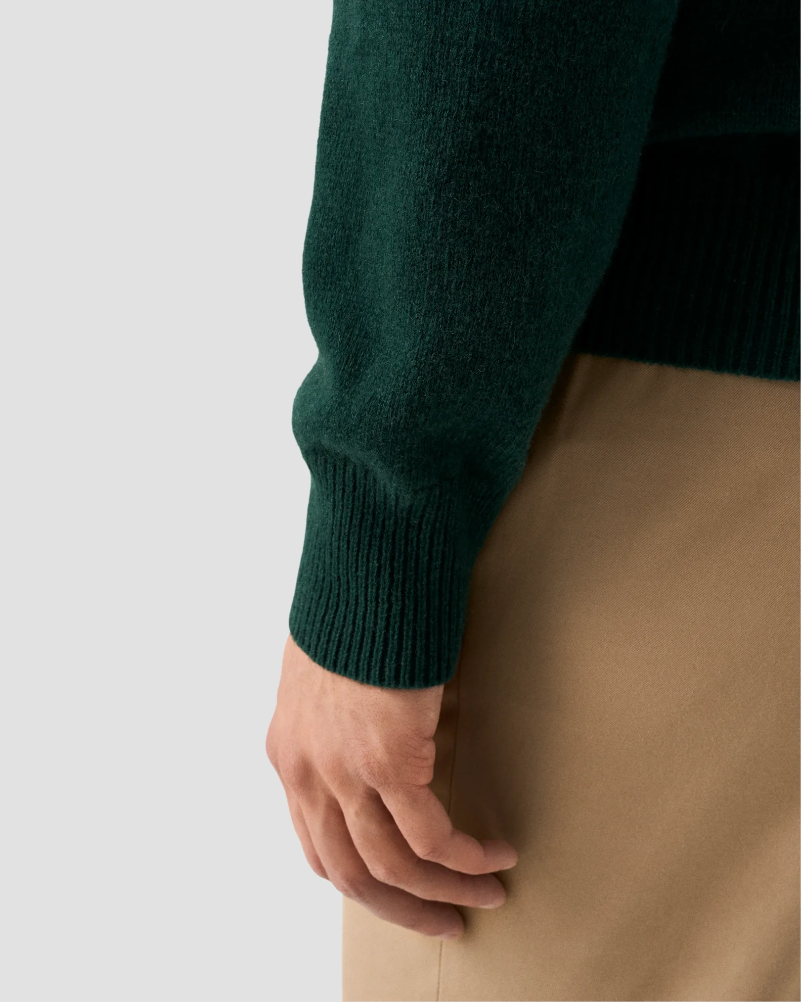 Eton - dark green cashmere knit crew neck