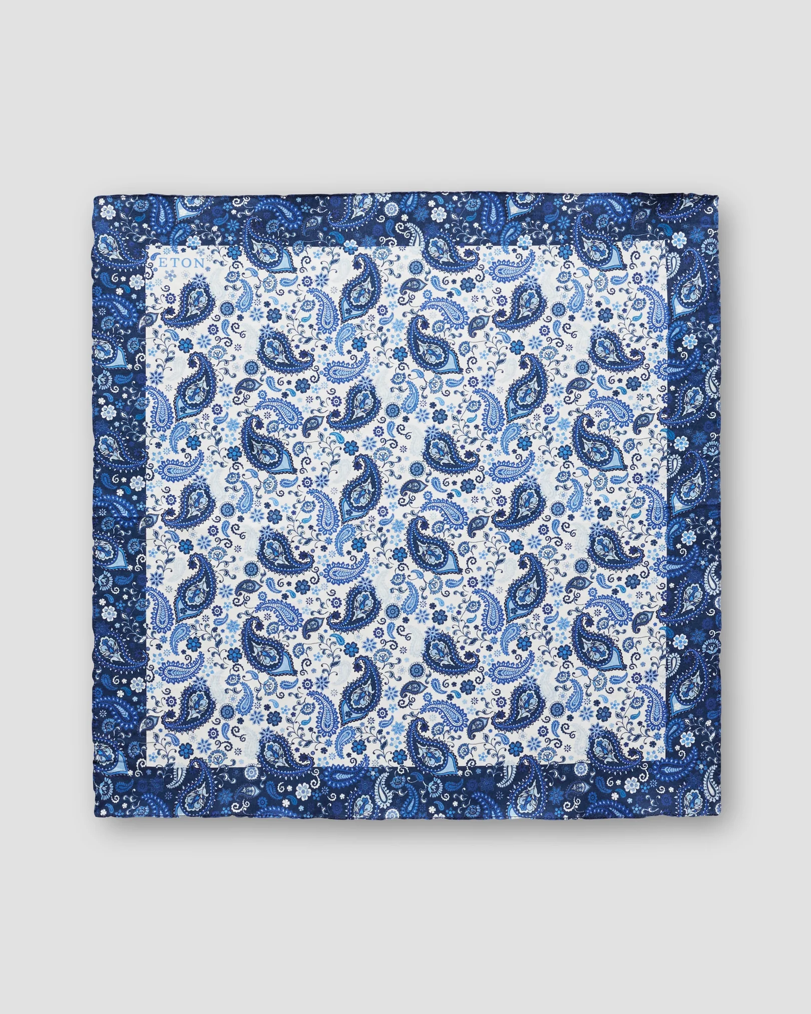 Eton - blue paisley cotton pocket square