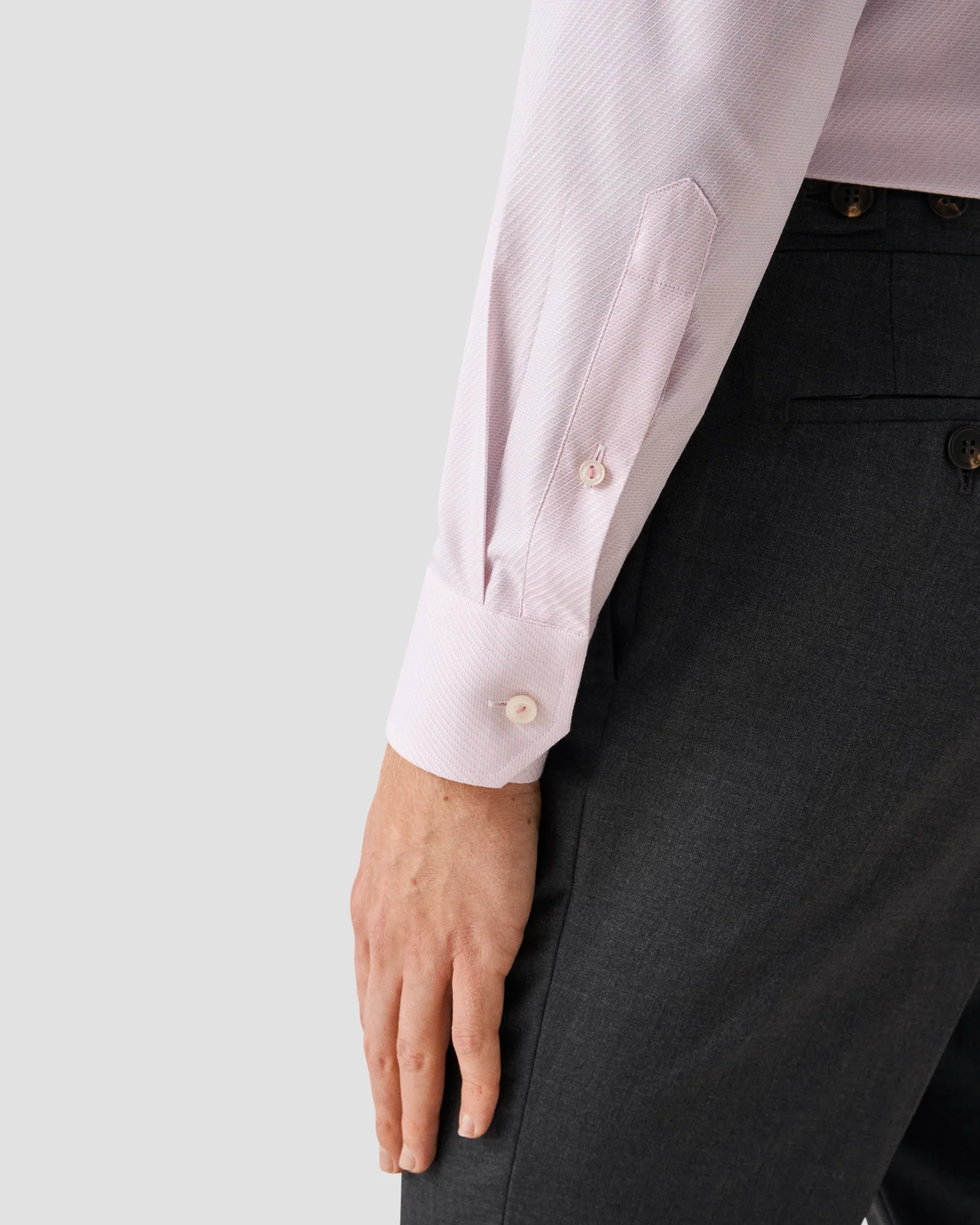 Eton - pink dobby cut away collar single cuff slim fit