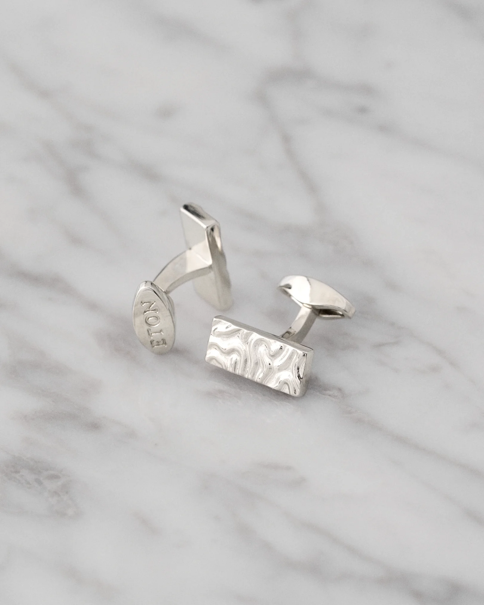 Eton - silver hammared plated brass cufflinks