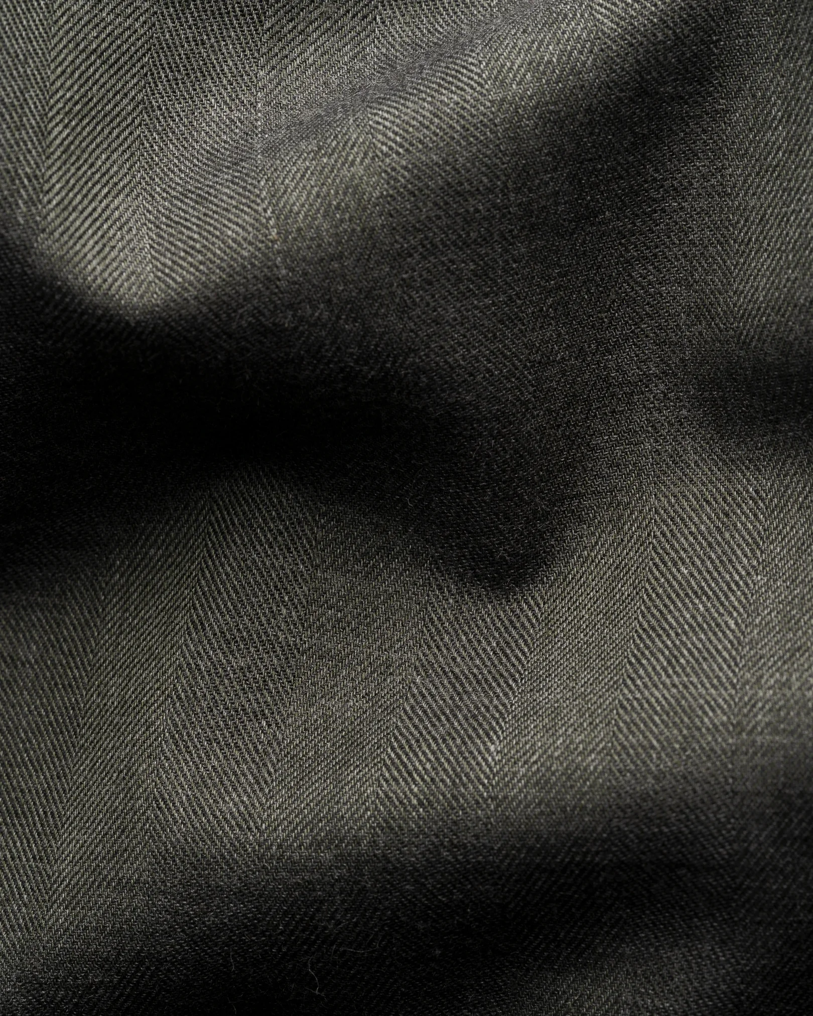 Eton - dark green solid signature flannel shirt