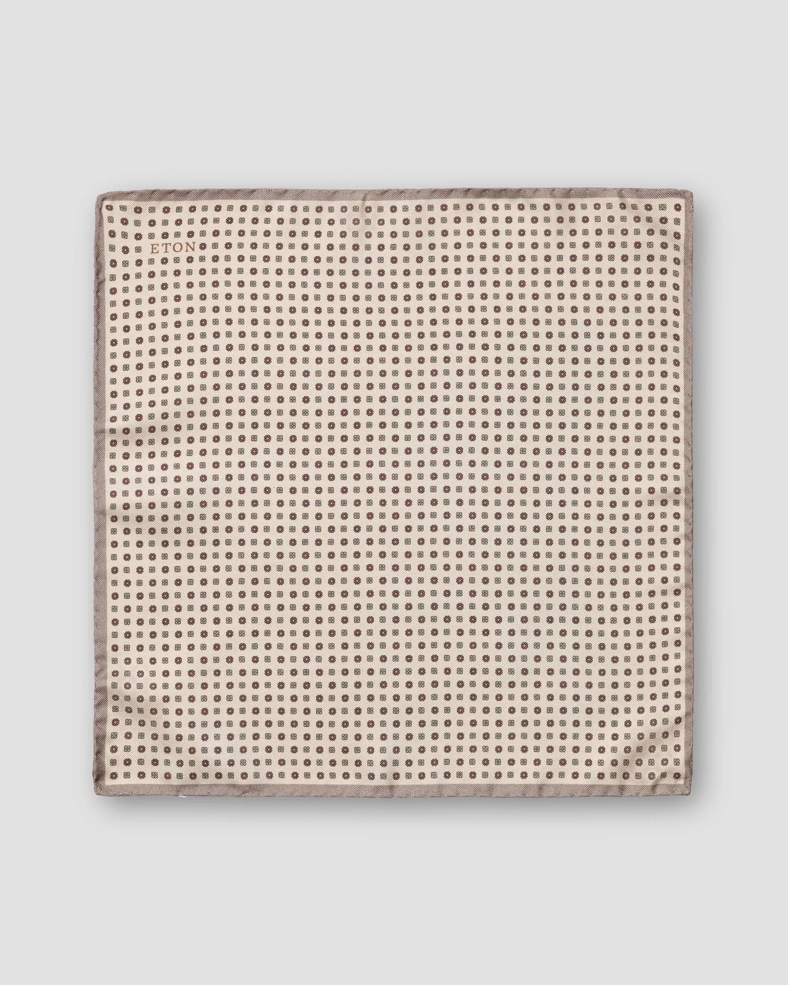 Eton - brown micro printed pocket square