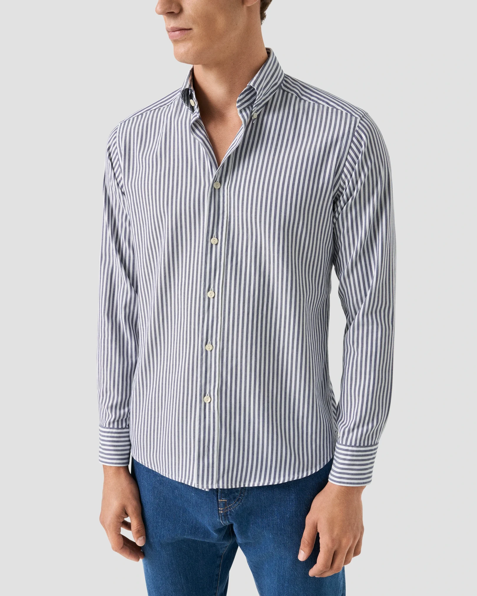 Eton - Striped Royal Oxford Shirt