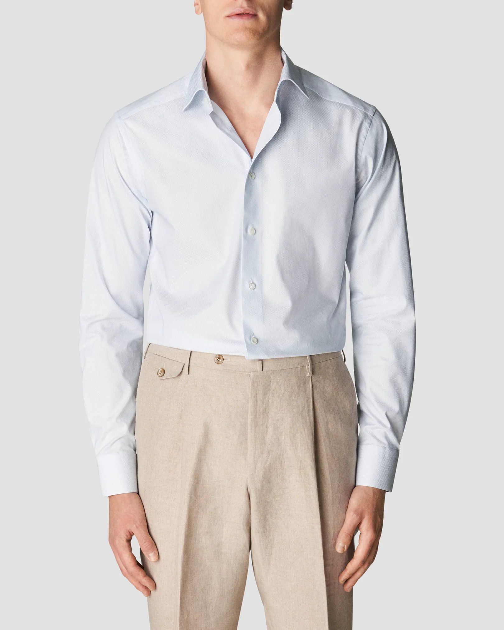 Eton - white fine twill cut away single slim