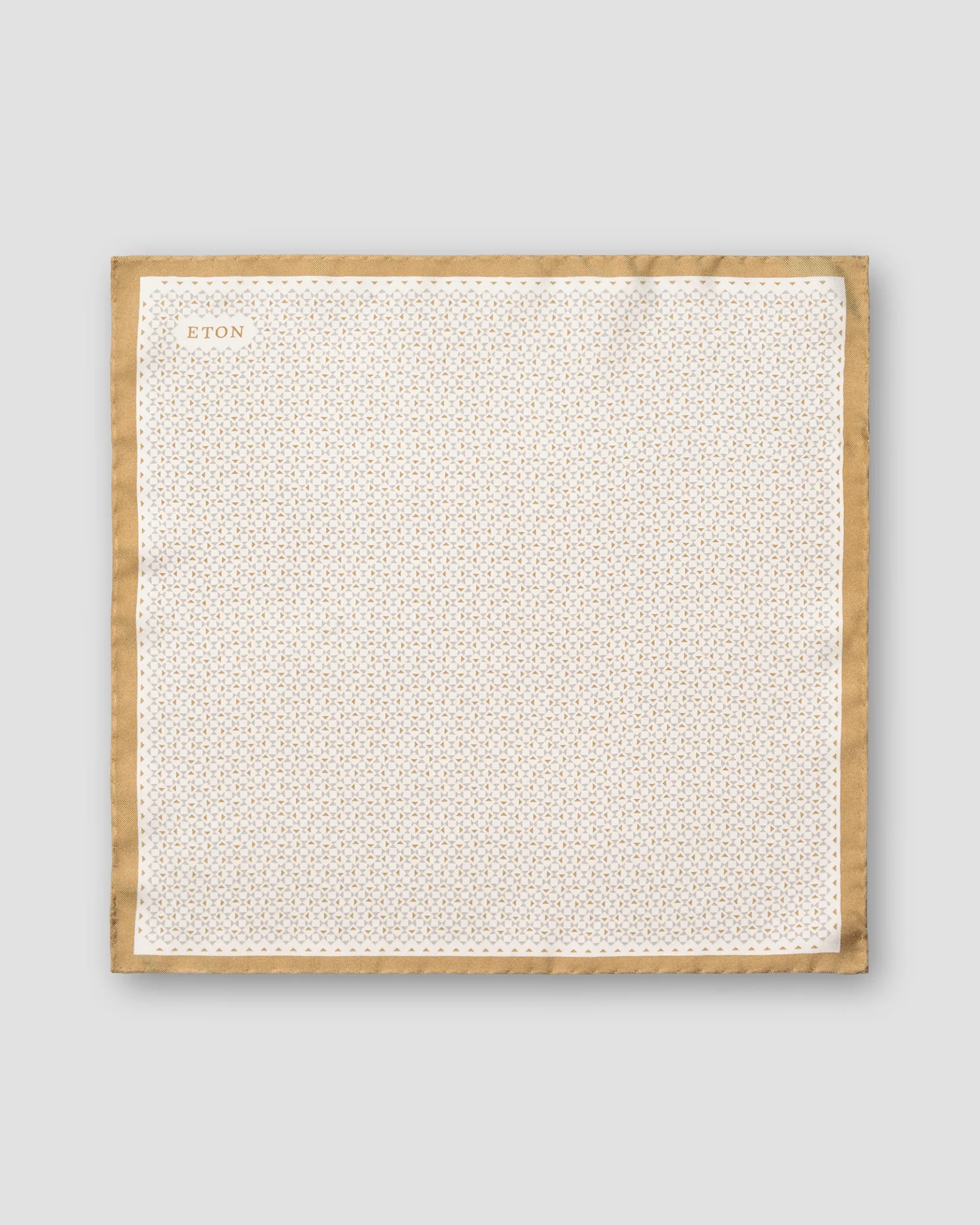 Eton - light grey geometrical twill pocket square