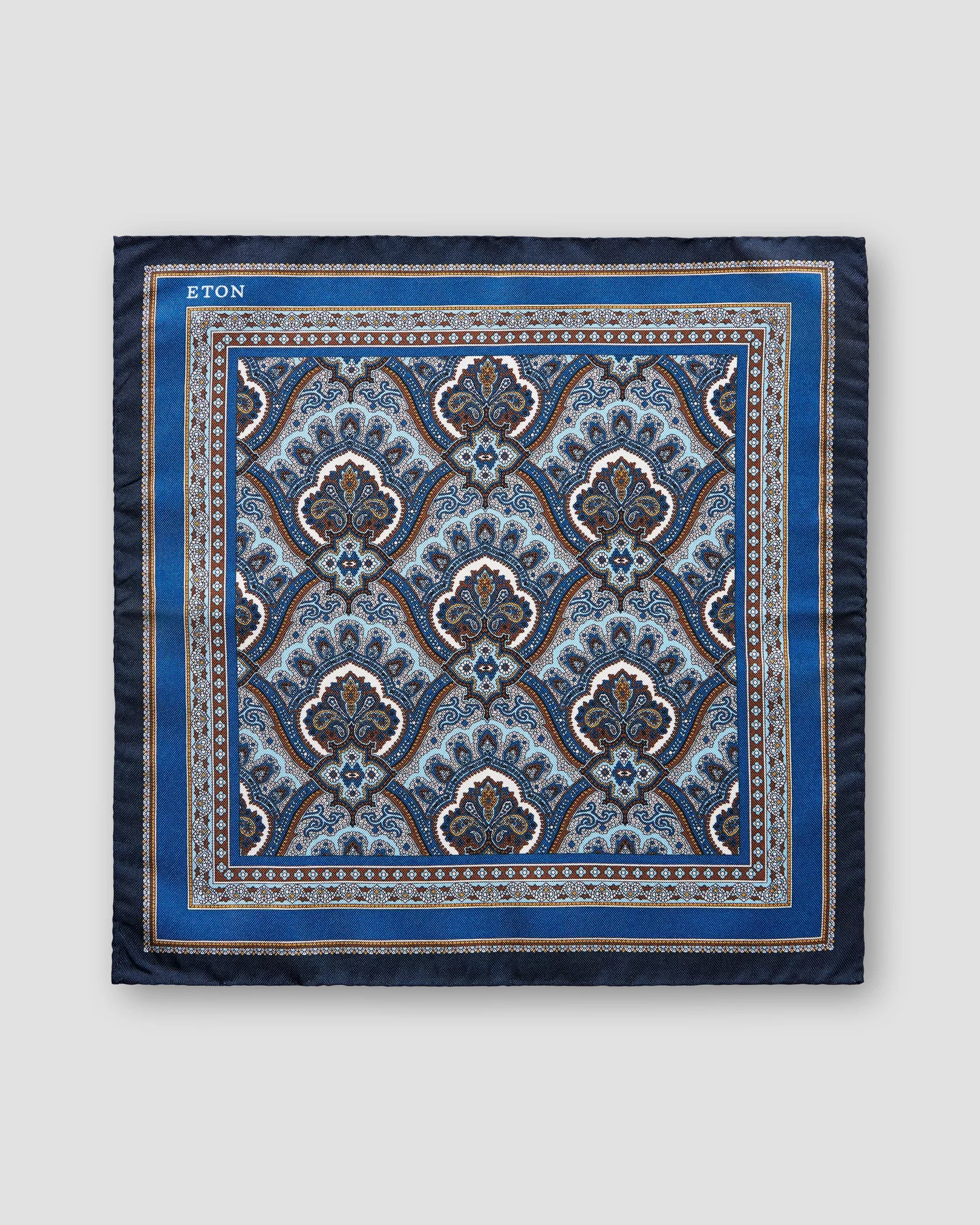 Eton - blue paisley print pocket square