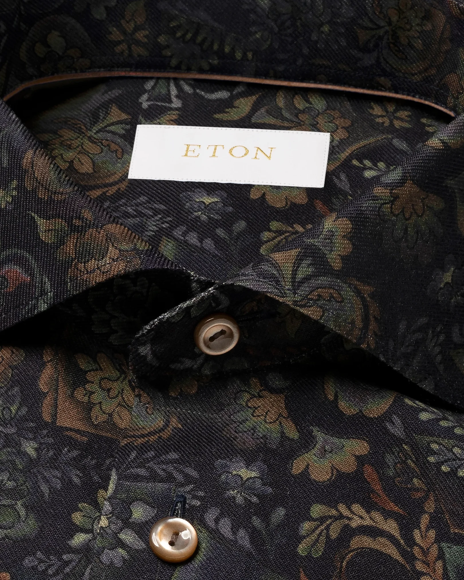 Eton - Chemise en Laine Mérinos à Motifs Floraux