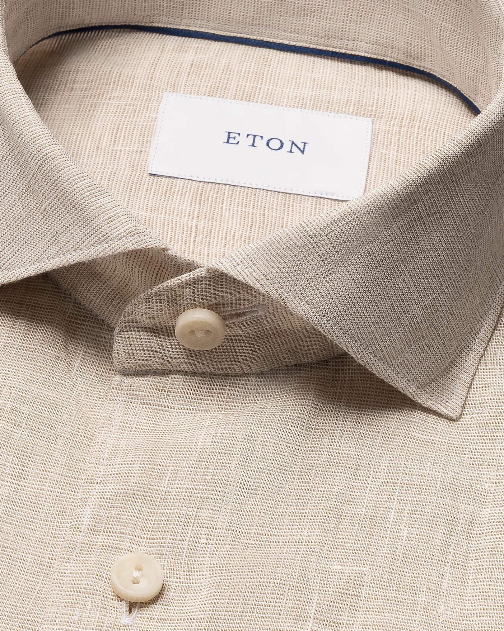 Eton - beige solid linen shirt 261