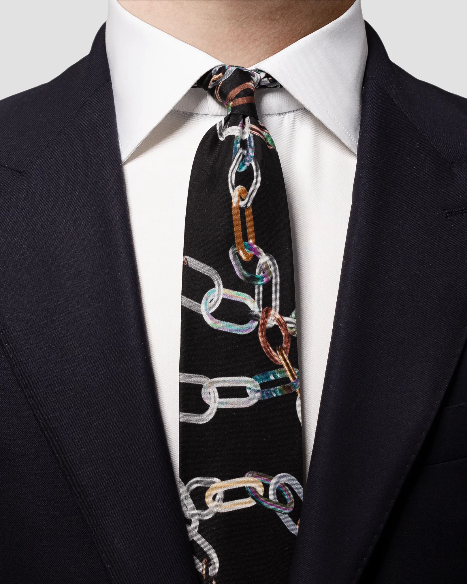 Eton - black silk tie scarf