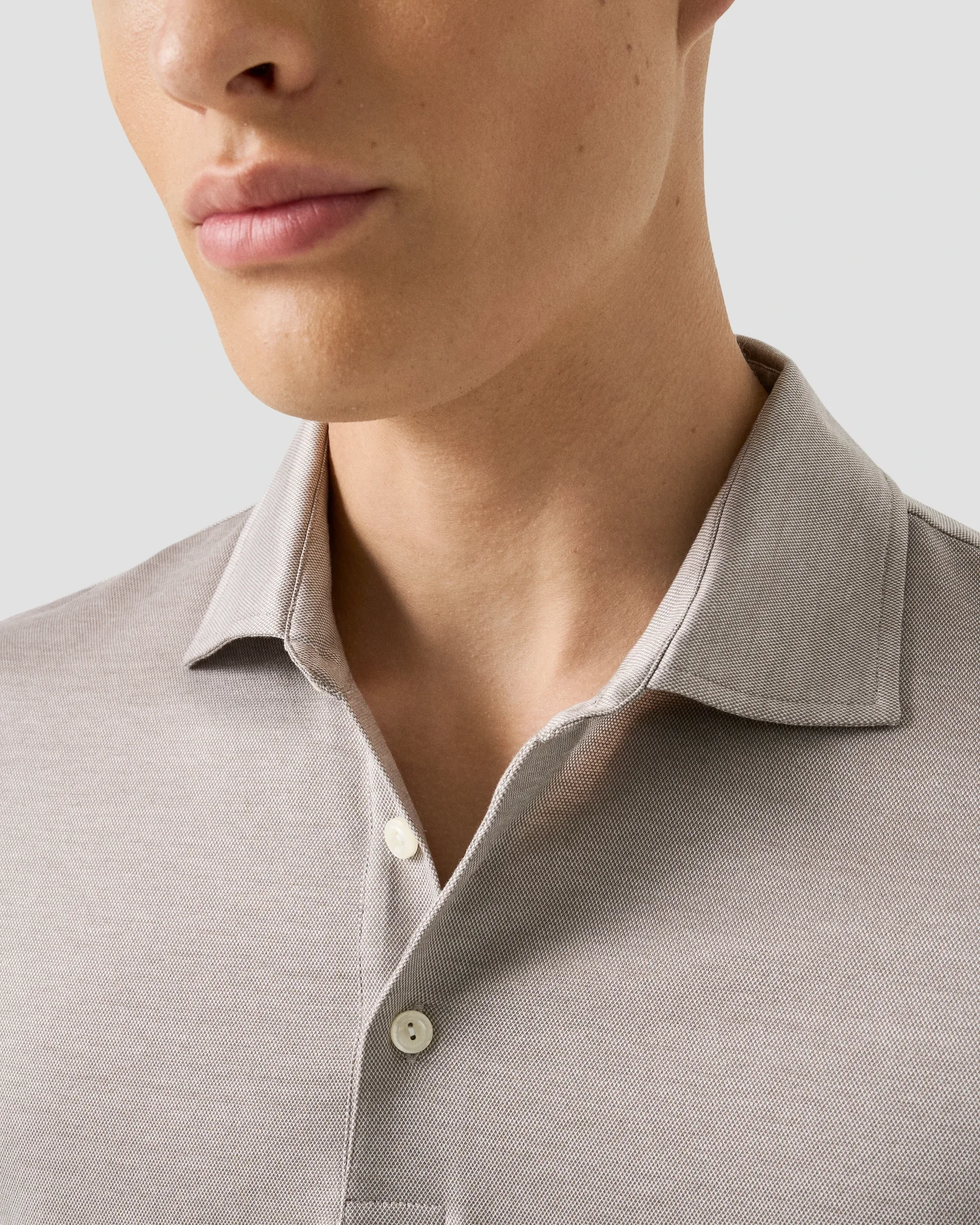 Eton - beige jaquard filo di scozia polo shirt