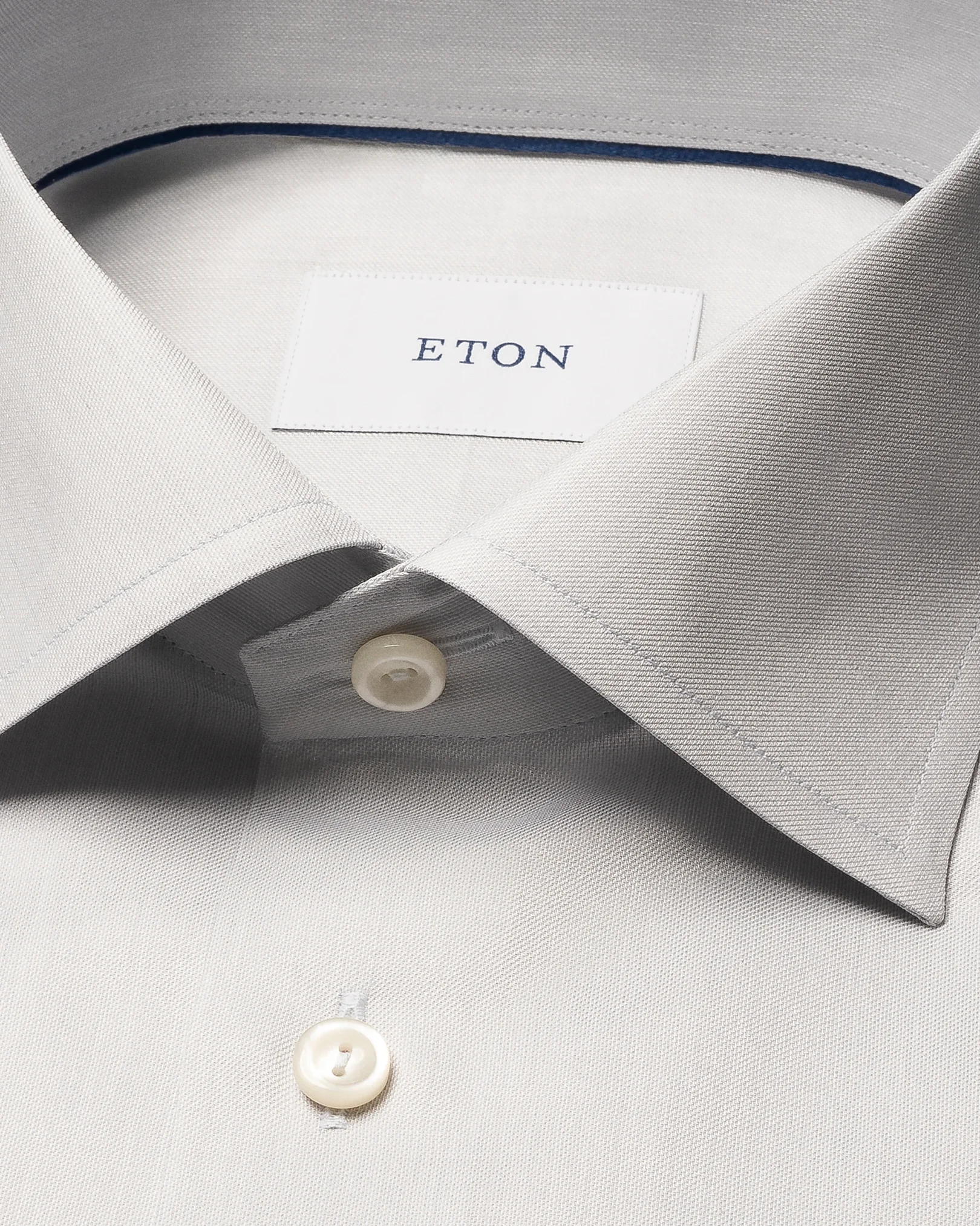 Eton - light grey end on end signature twill shirt