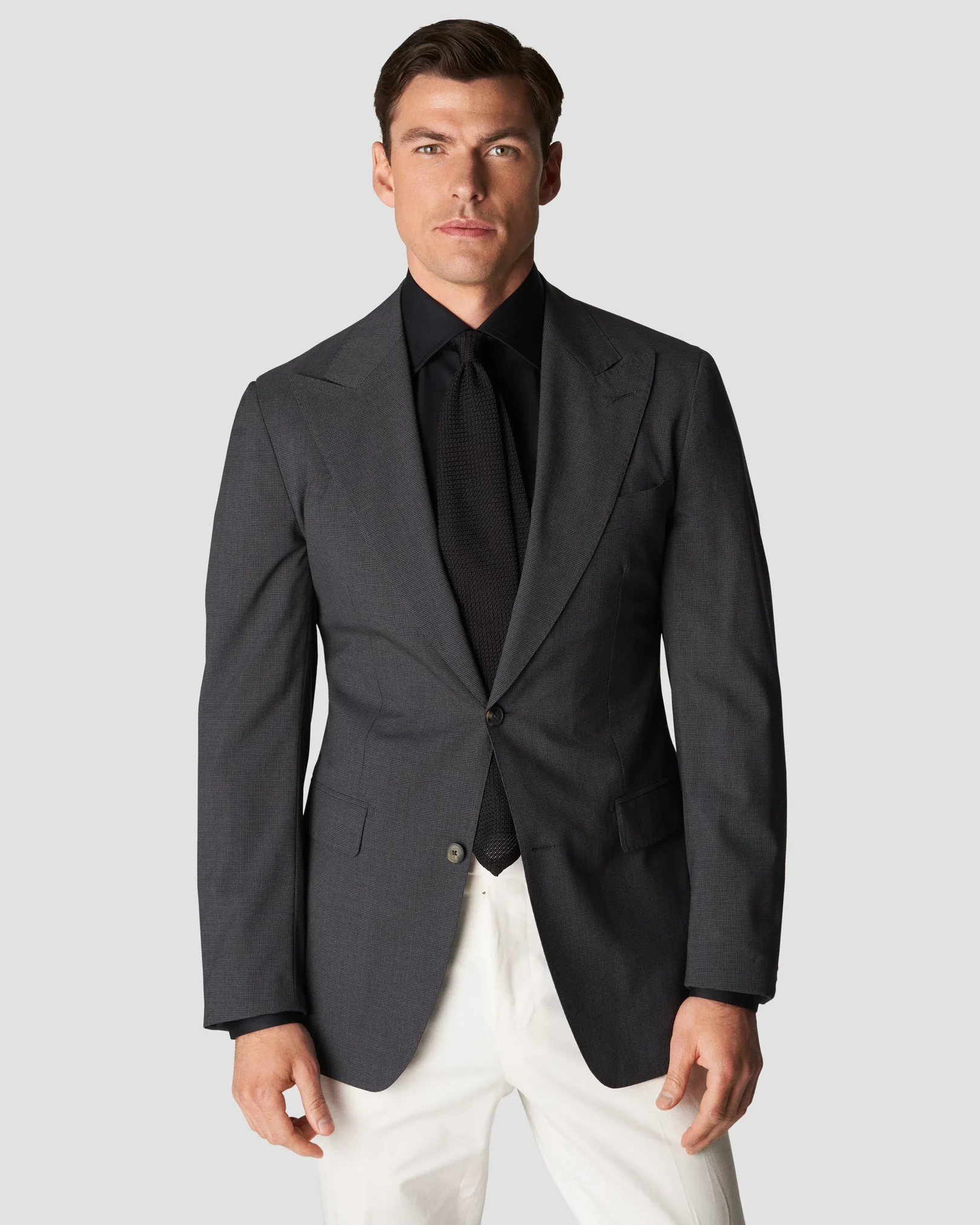 Eton - black twill stretch shirt