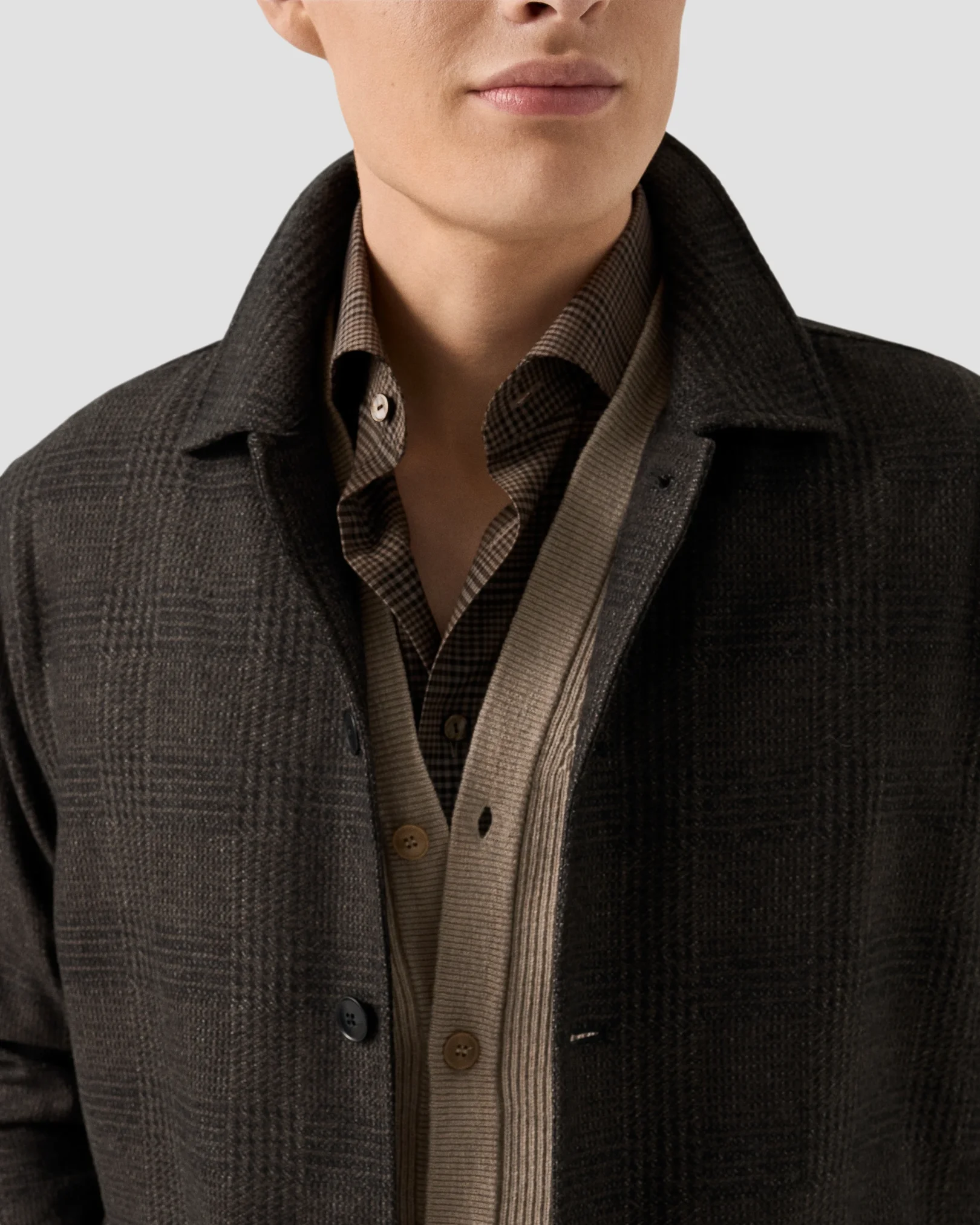 Eton - check merino shirt