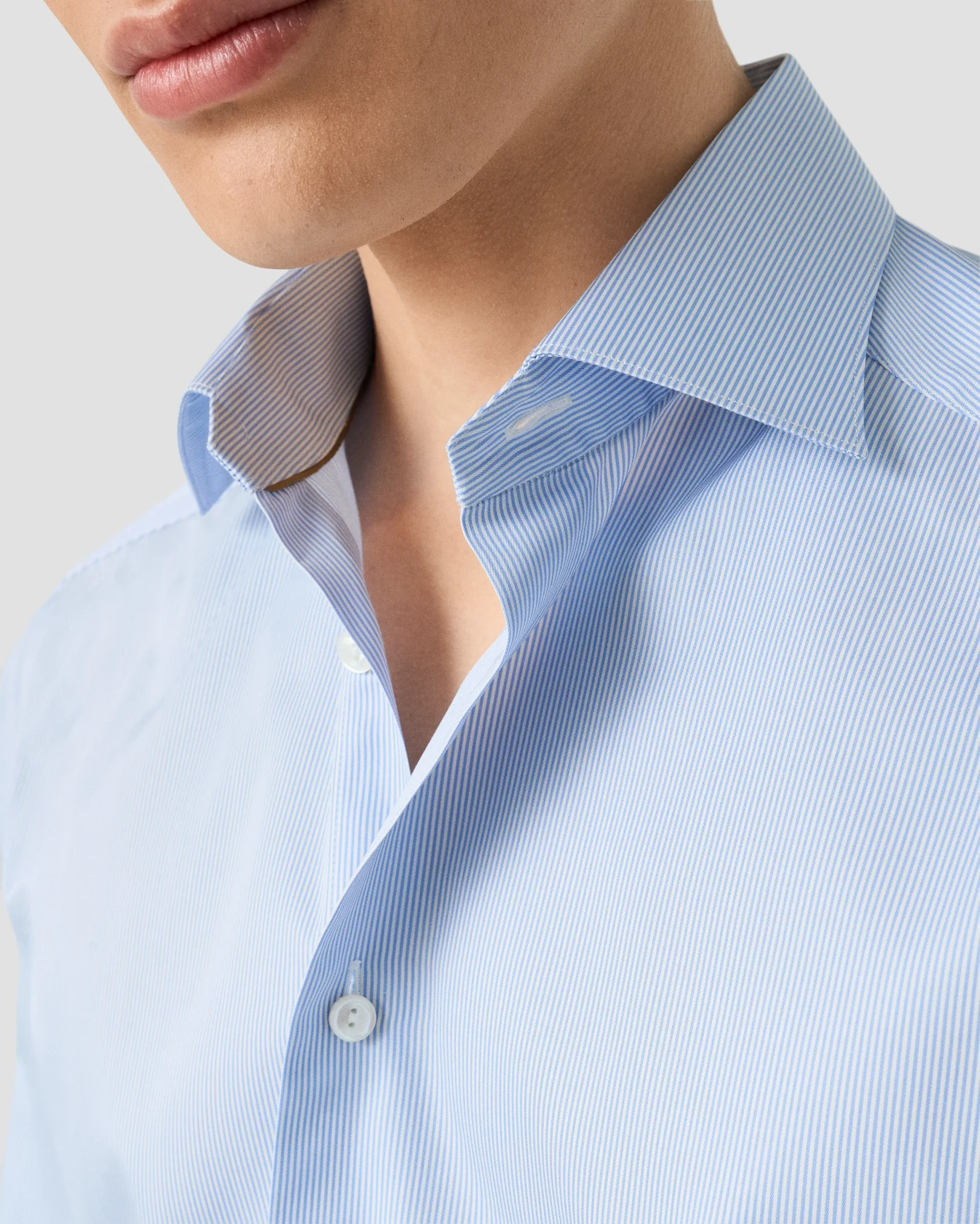 Eton - Randig poplinskjorta i Supima 120