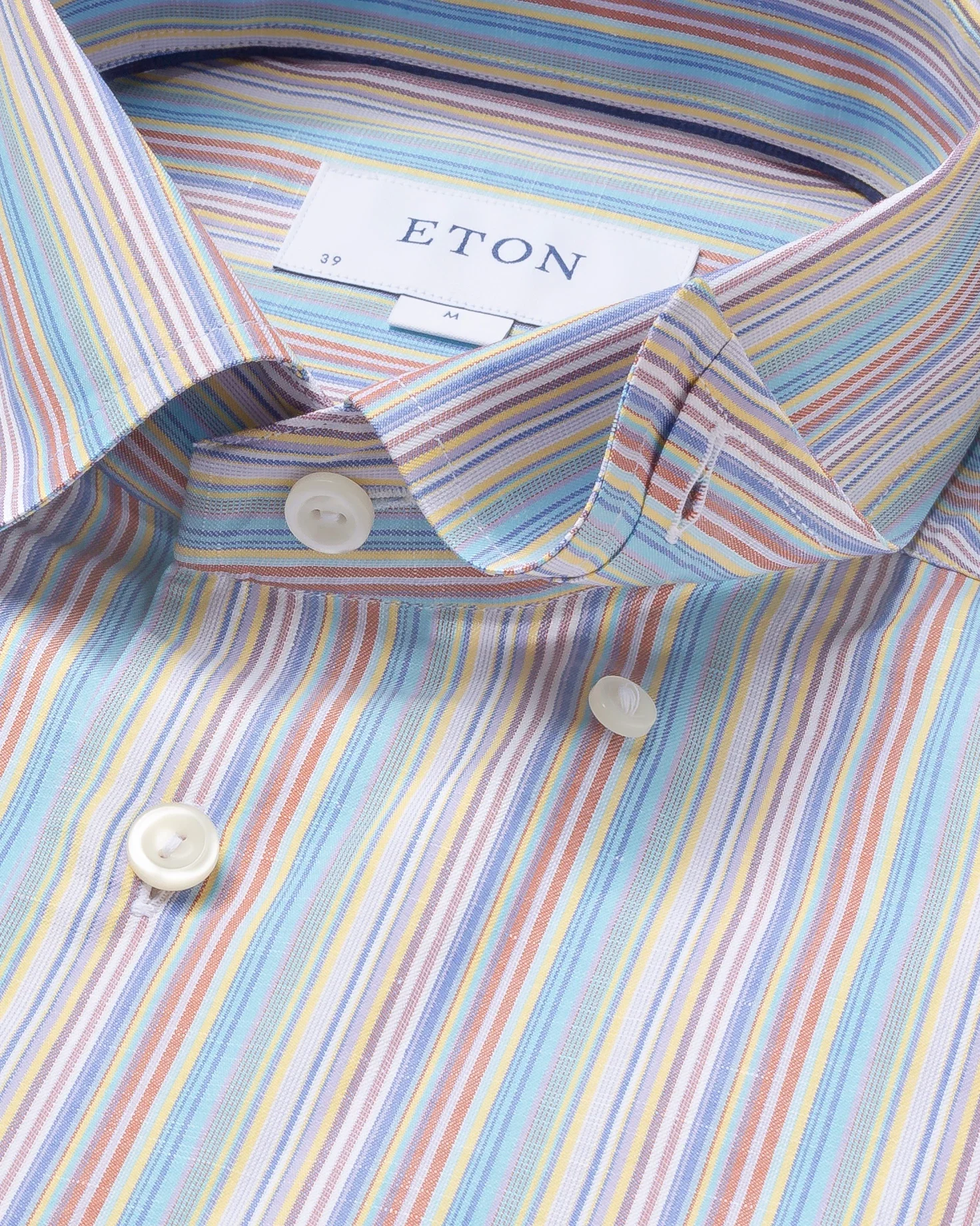 Eton - multistripe cotton linen shirt