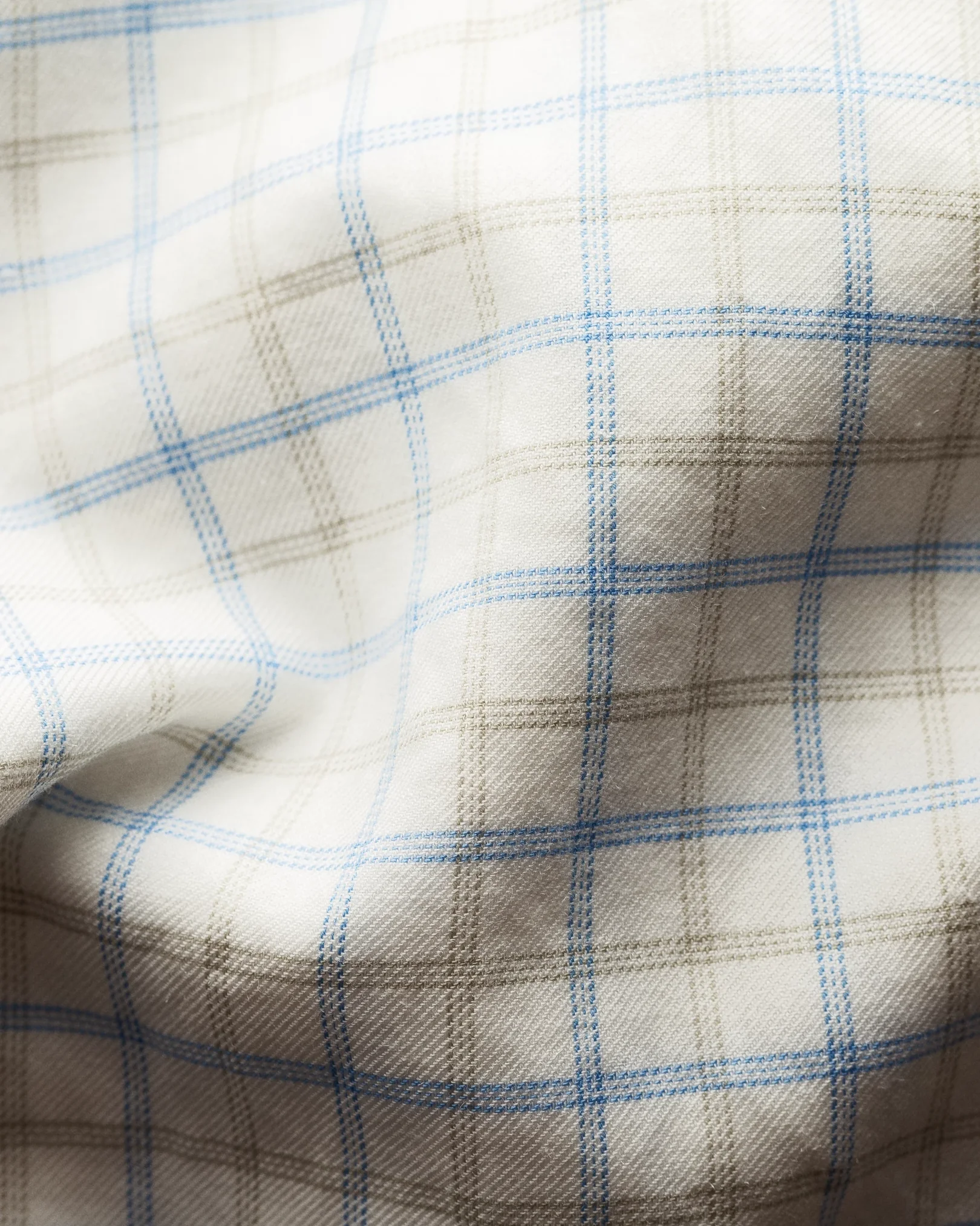 Eton - light blue checks cotton and silk shirt