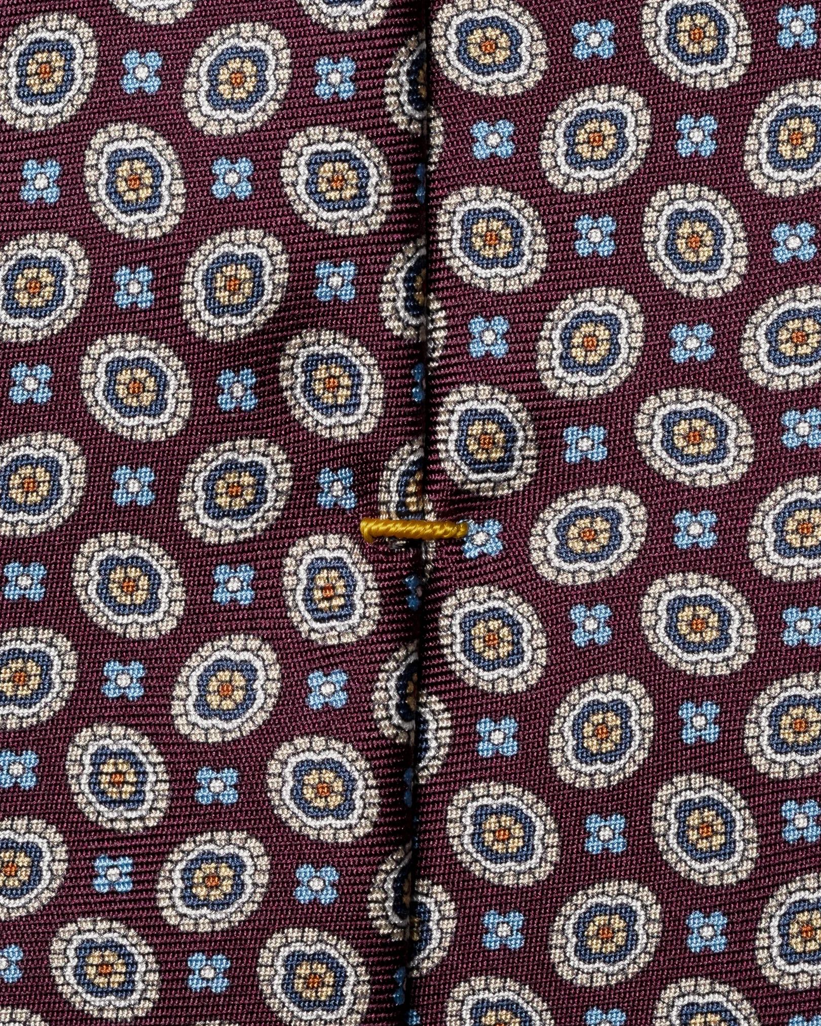 Eton - dark red medallion silk twill printed tie