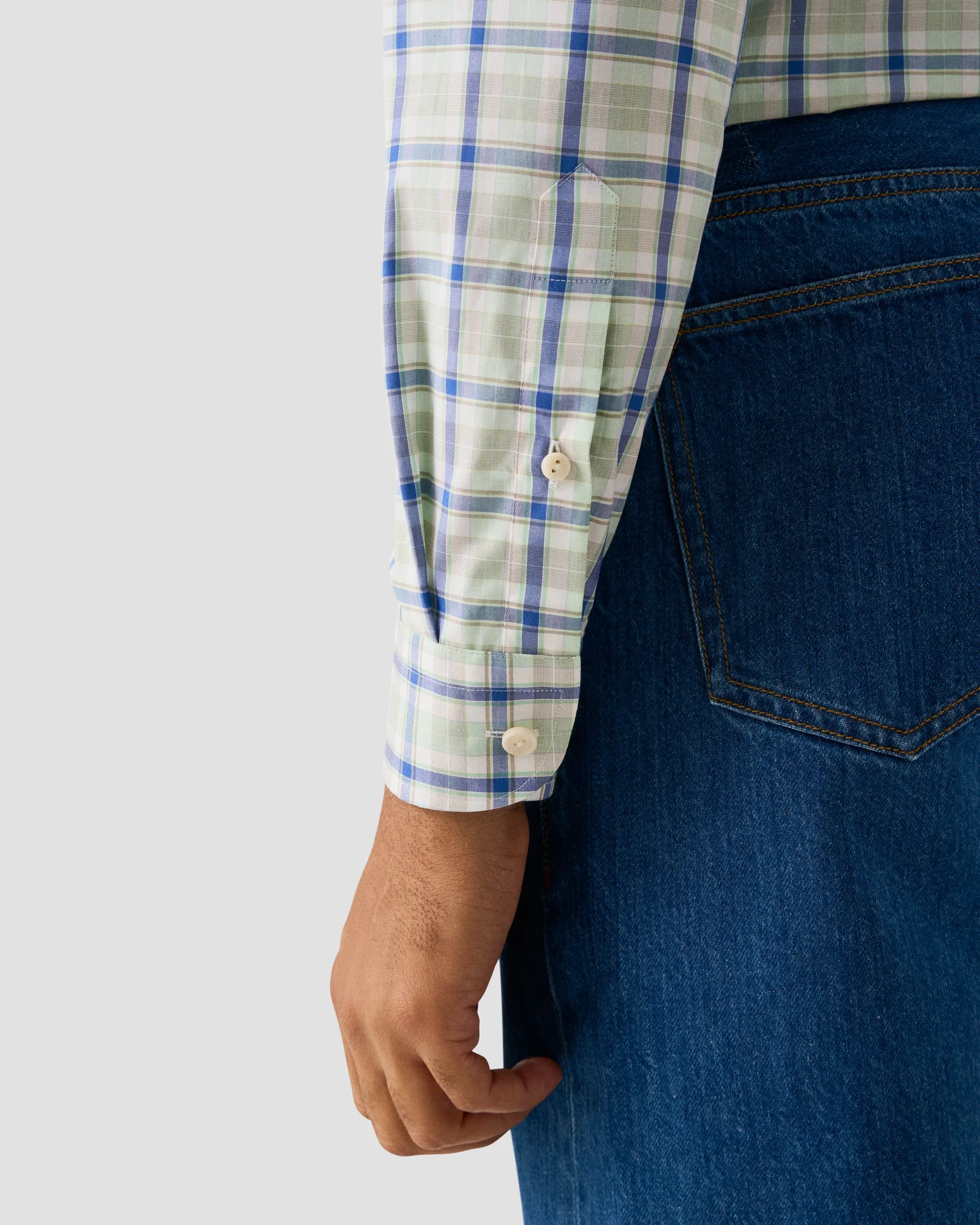 Eton - plaid lightweight poplin shirt