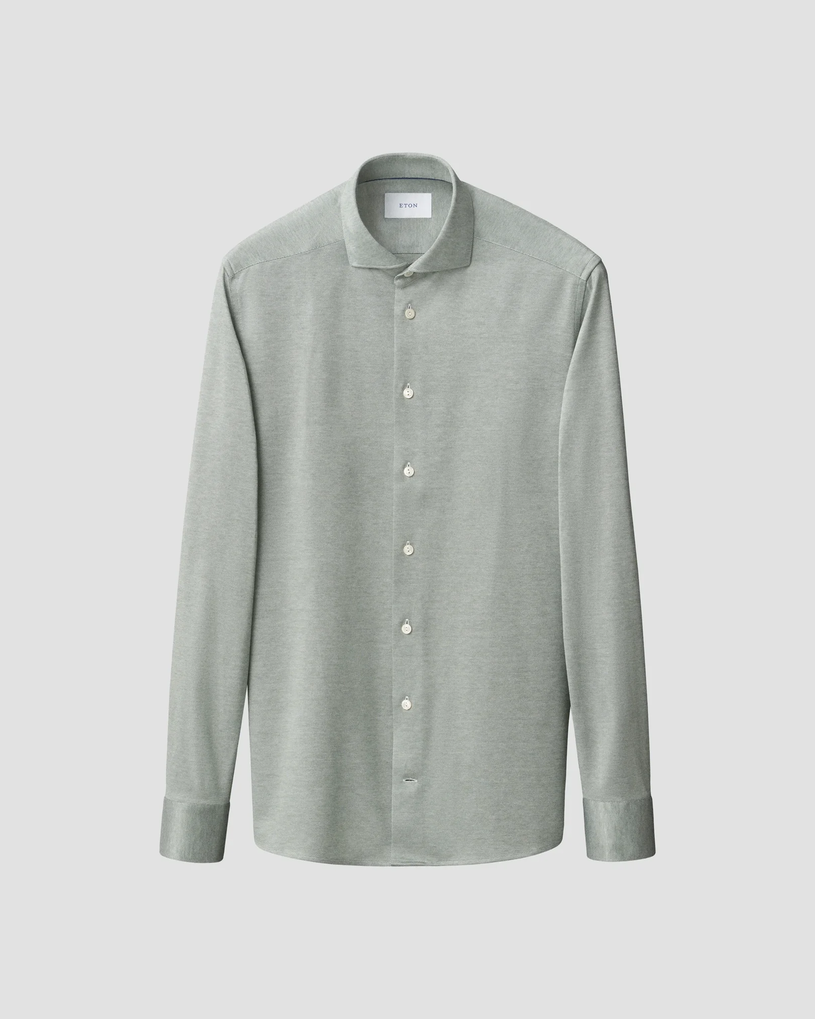 Eton - mid green filo di scozia knit shirt 261