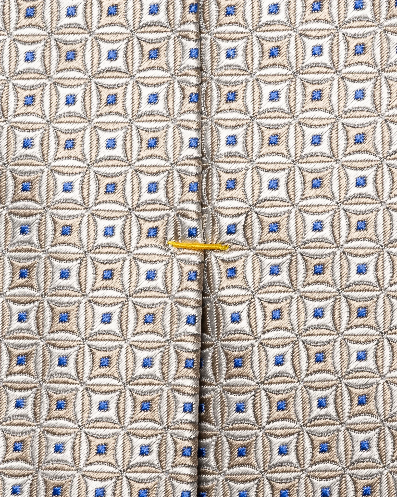 Eton - light grey geometrical woven silk tie