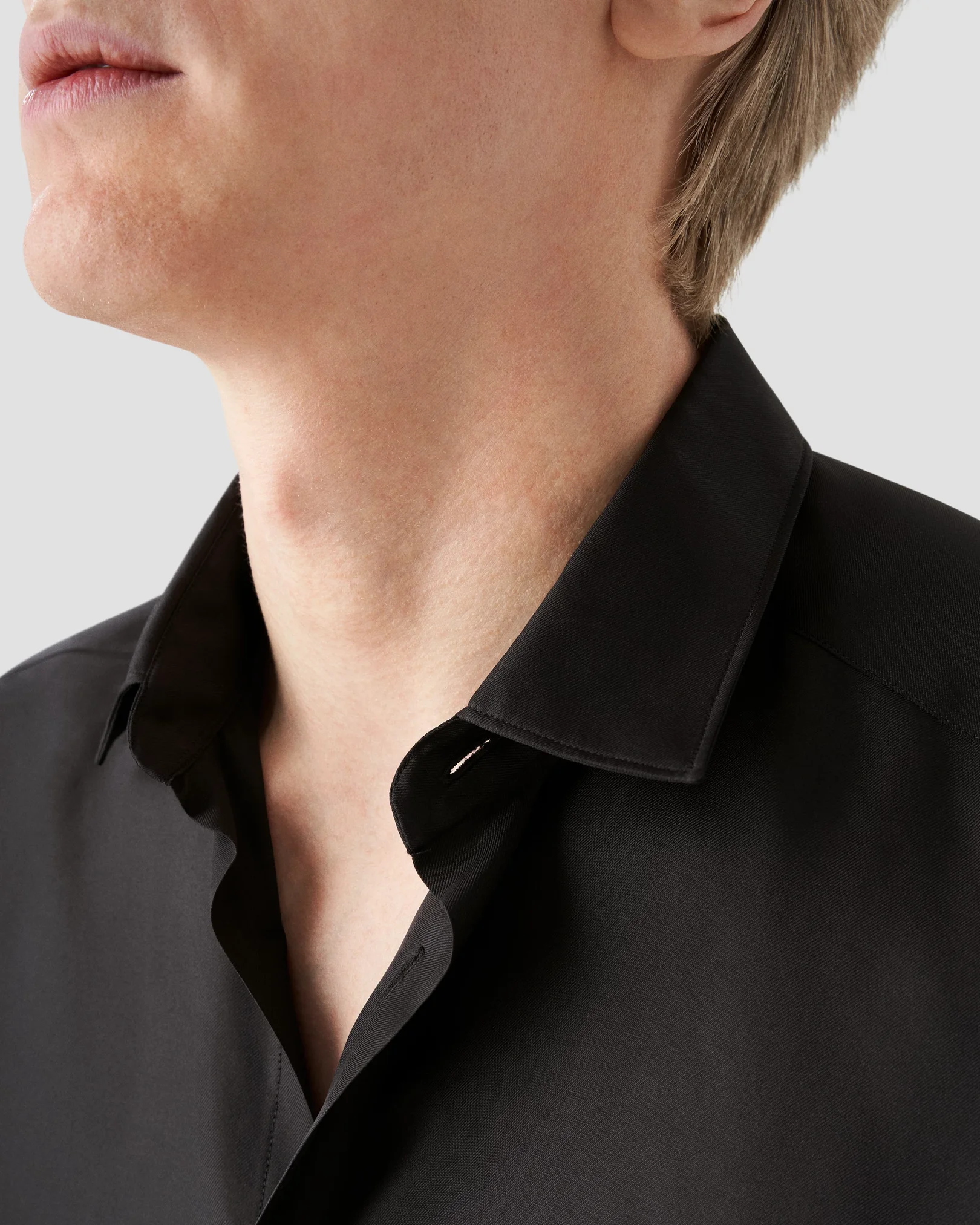 Eton - black silk pointed collar