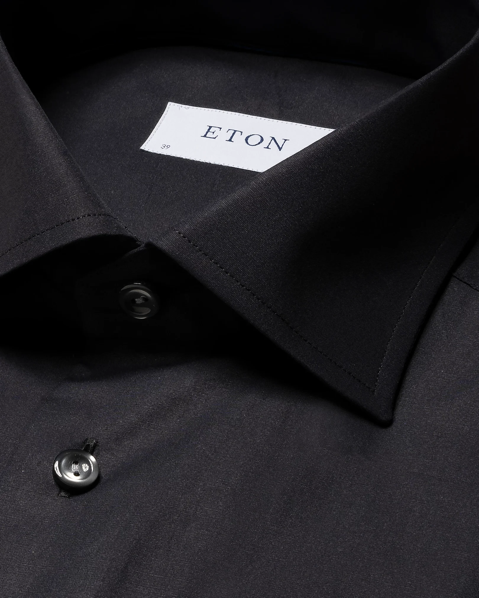 Black Poplin Shirt - Eton