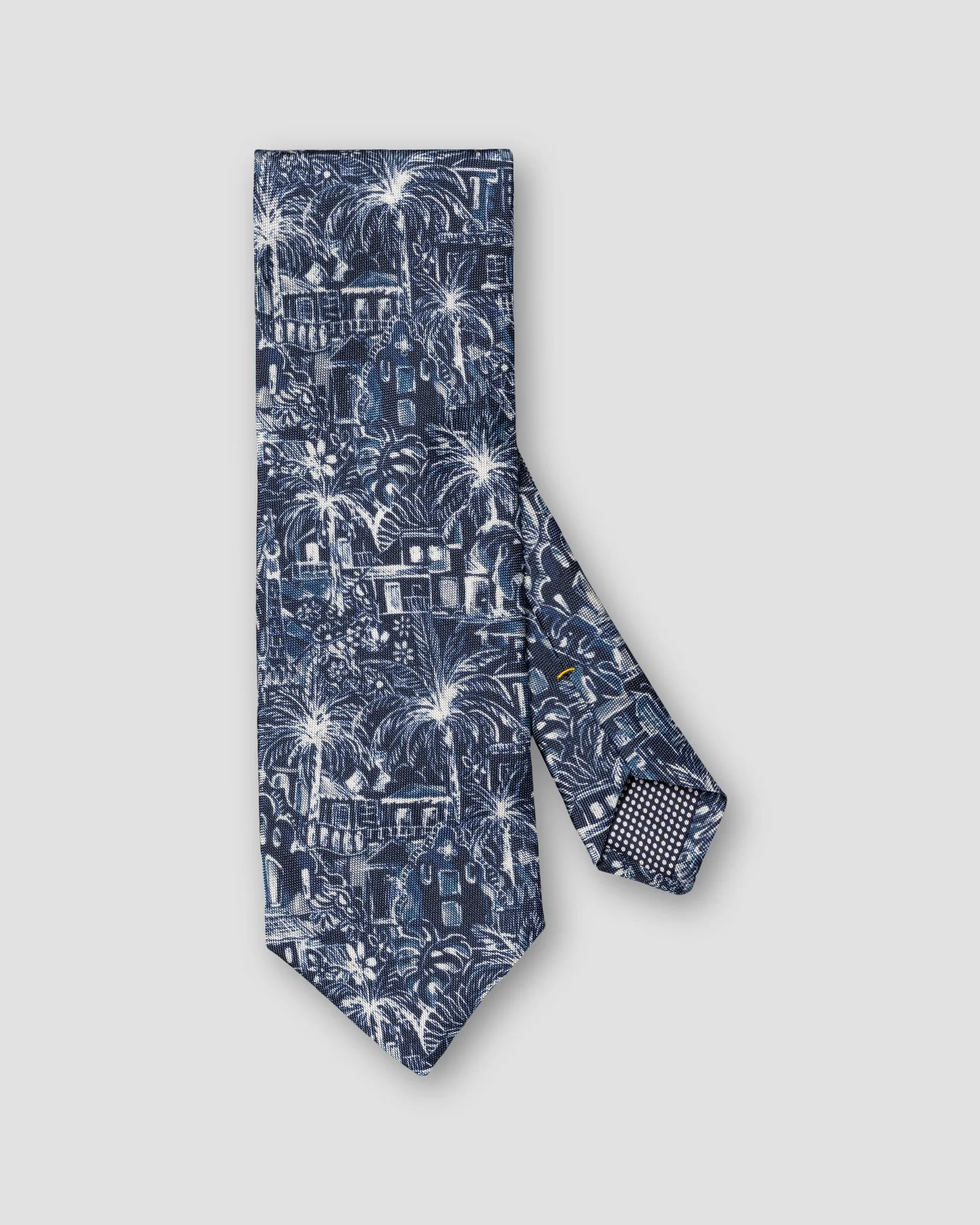 Eton - dark blue motif print silktie