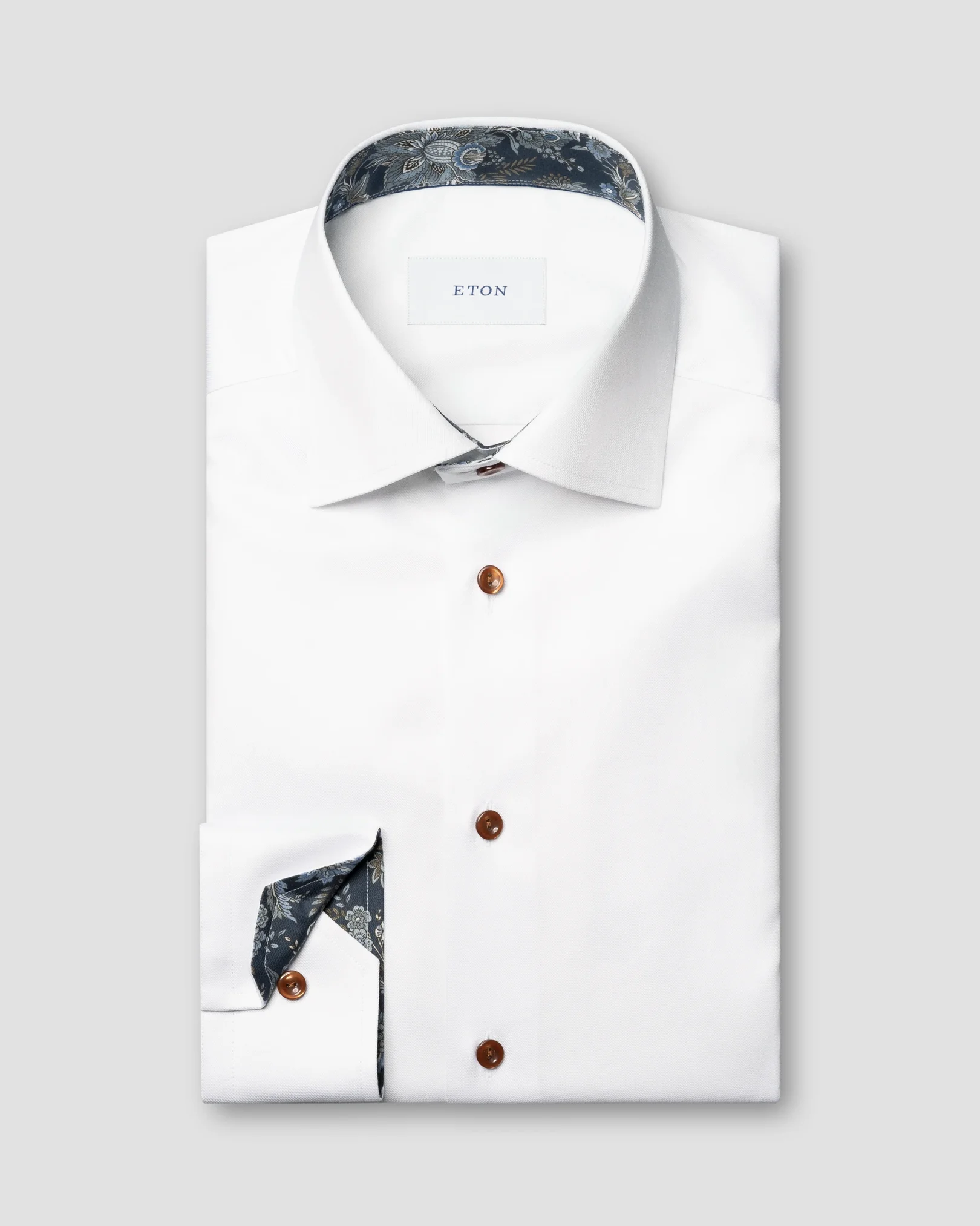 Eton - floral effect signature twill shirt