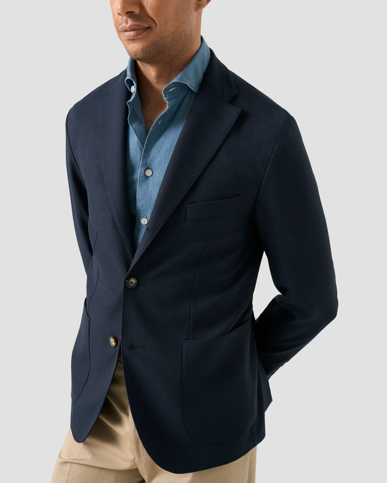 Eton - dark blue lightweight denim shirt