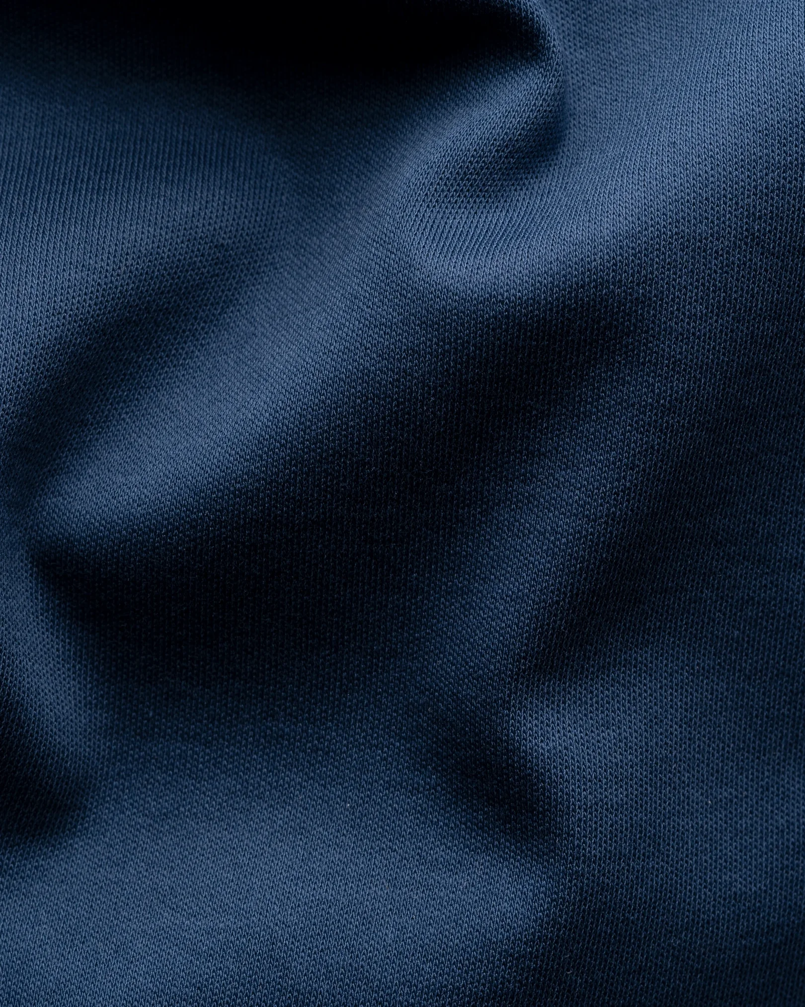 Eton - mid blue cotton interlock polo shirt