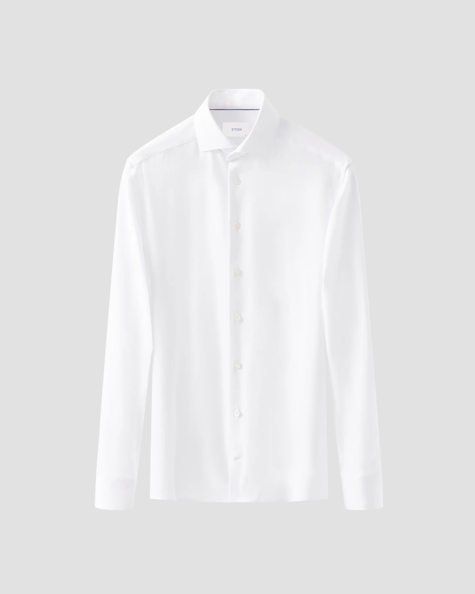 Eton - White Solid Cotton Four-Way Stretch Shirt
