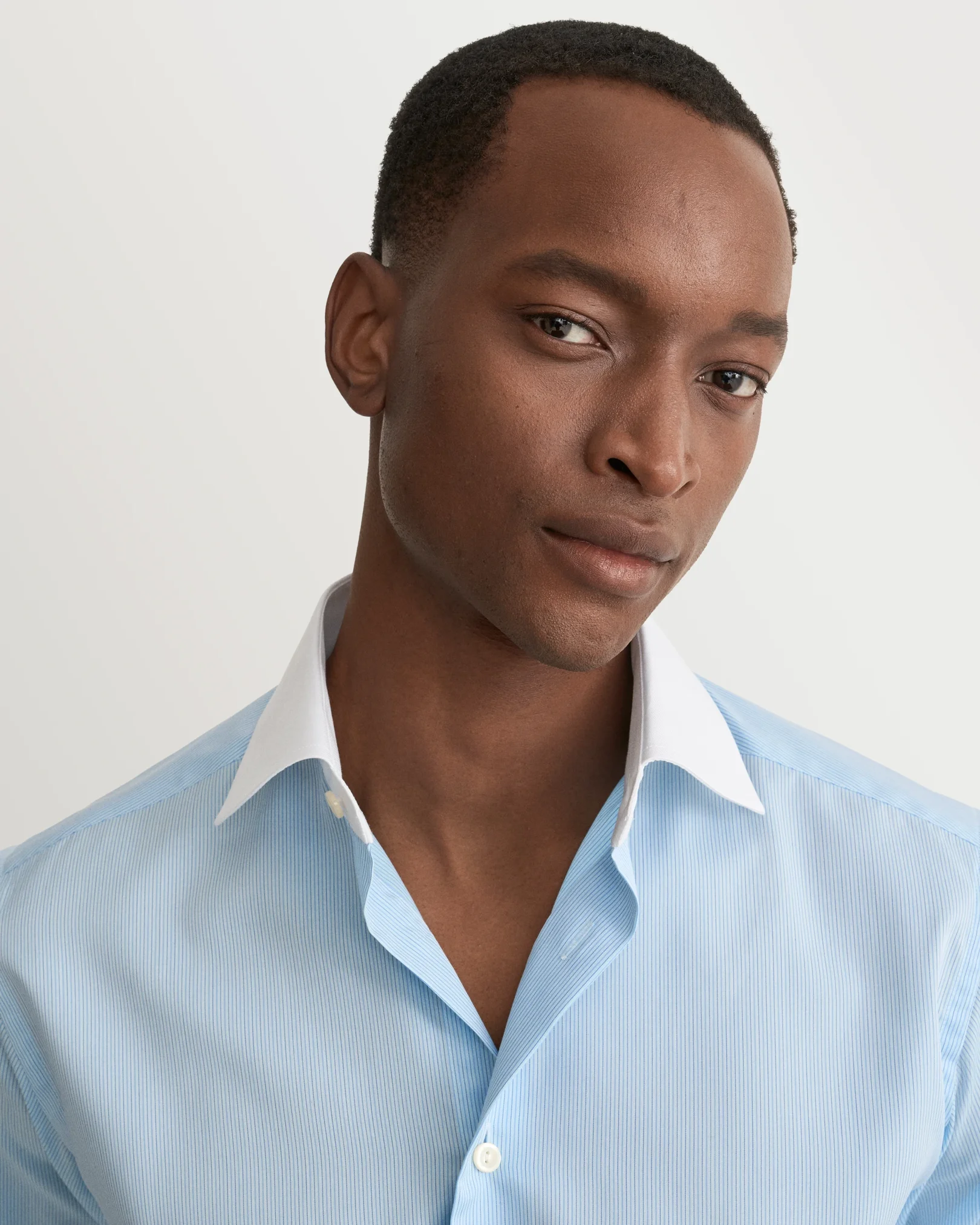 Eton - Striped White Collar Fine Twill Shirt