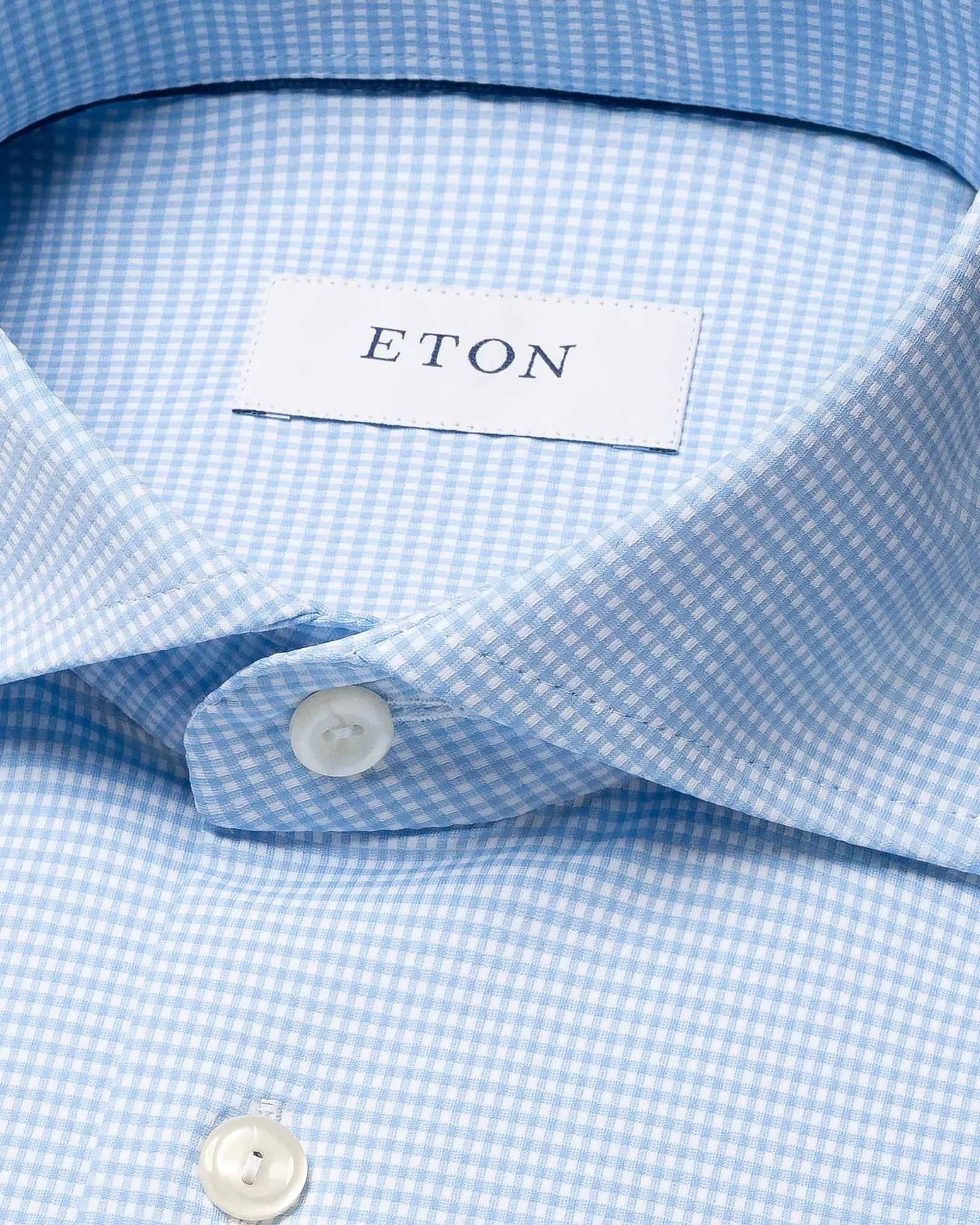 Eton - wide spread checked four way shirt