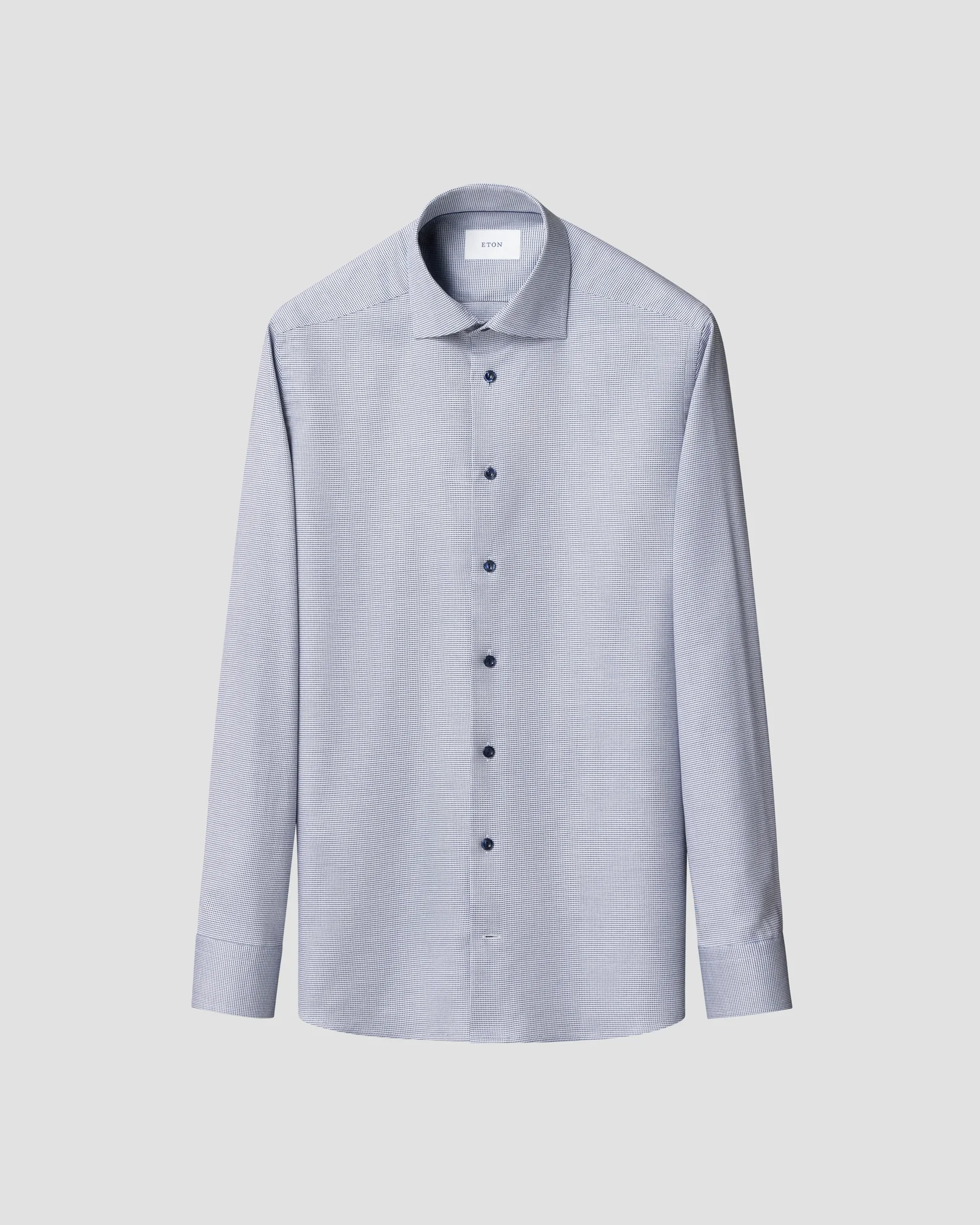 Eton - navy blue semi solid twill shirt