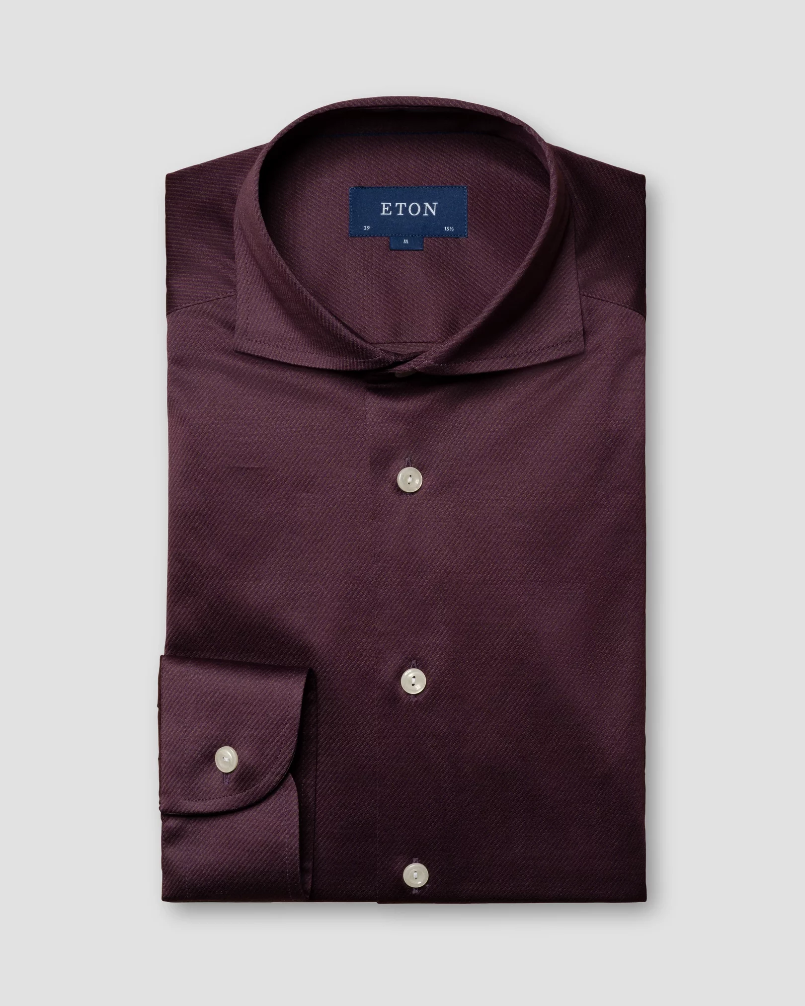 Dark Purple Filo di Scozia Knitted Shirt - Eton