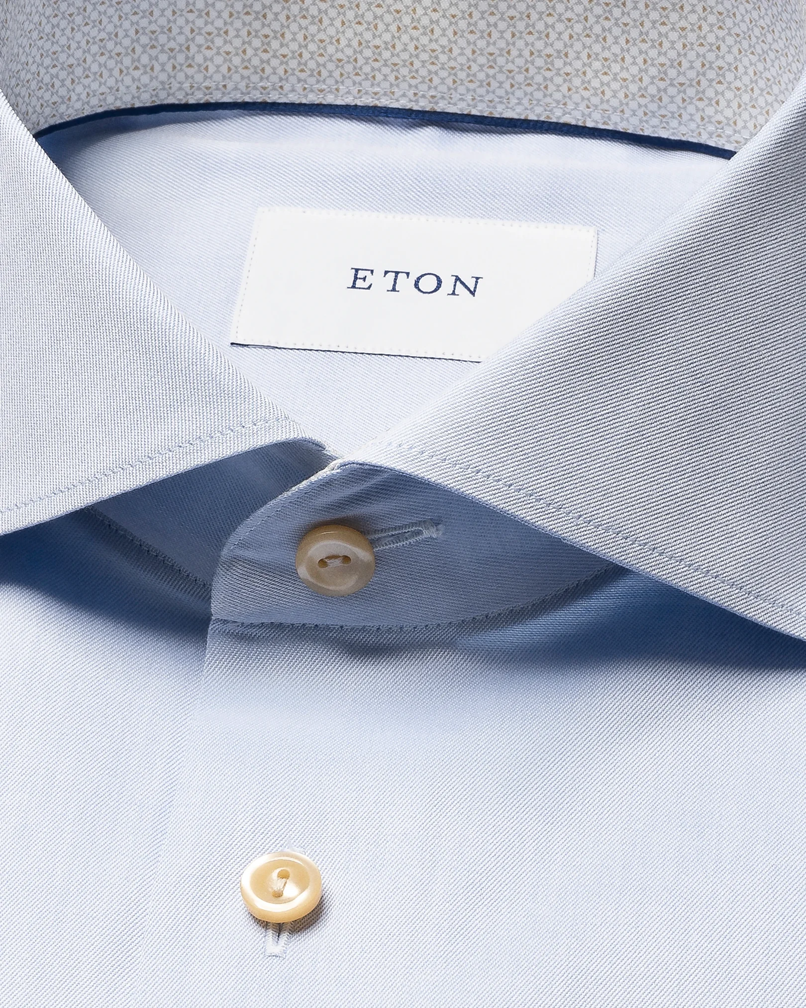 Eton - Light blue Geometric Effect Signature Twill Shirt