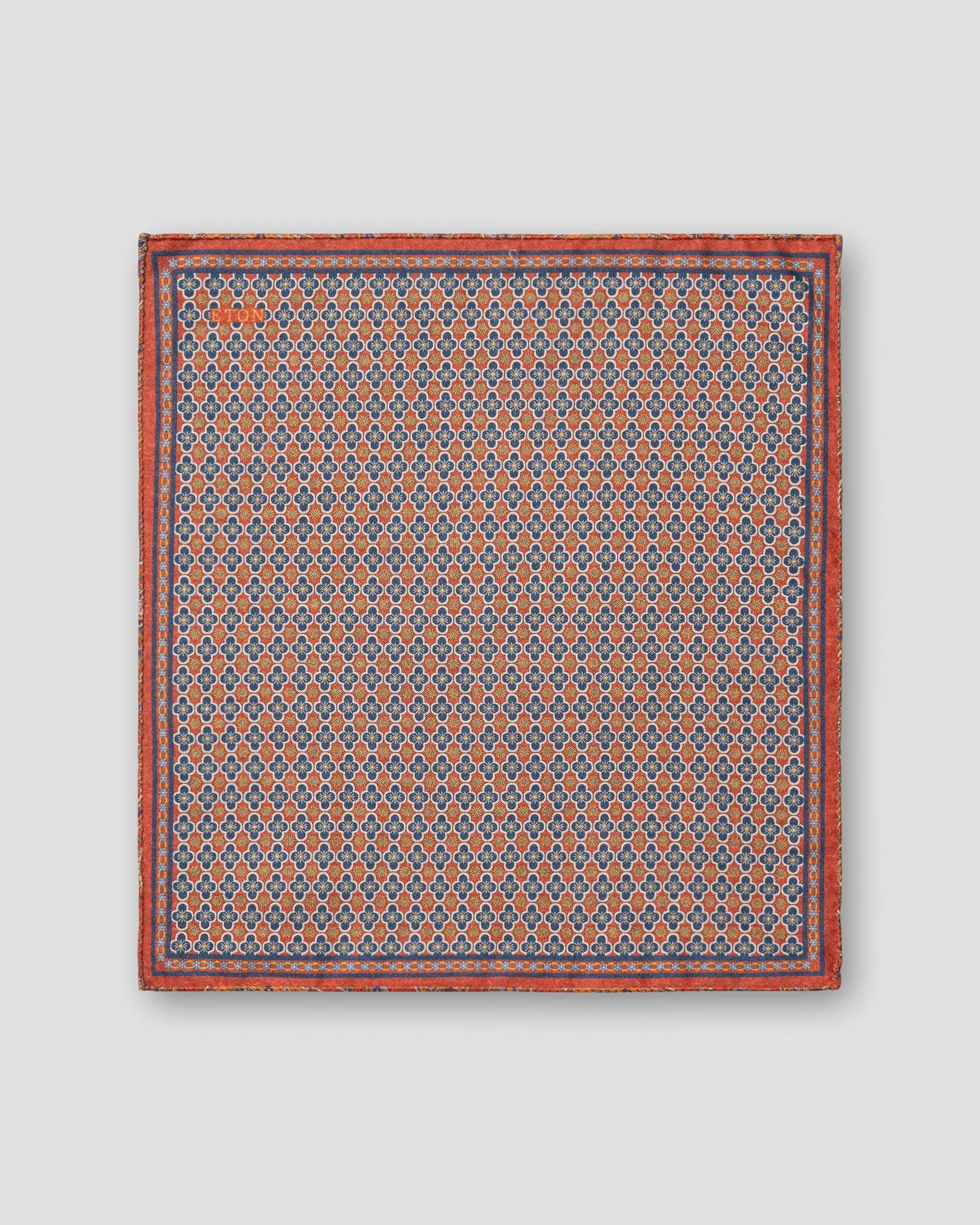 Eton - two face wool pocket square orange