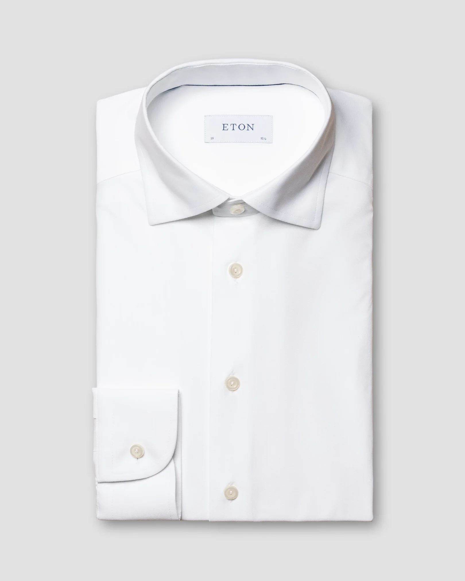 Eton - White Herringbone Four-Way Stretch Shirt