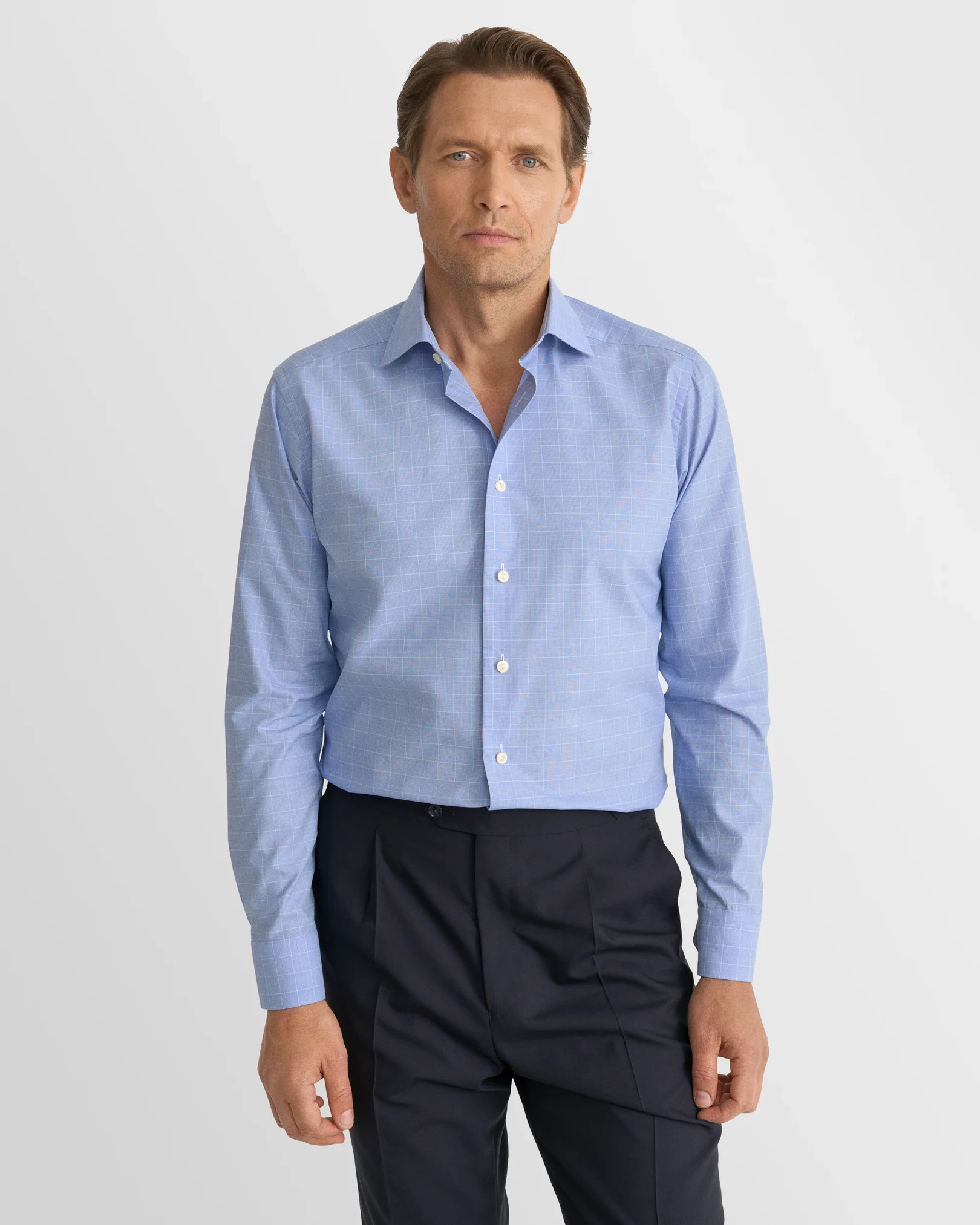 Eton - check twill shirt 260
