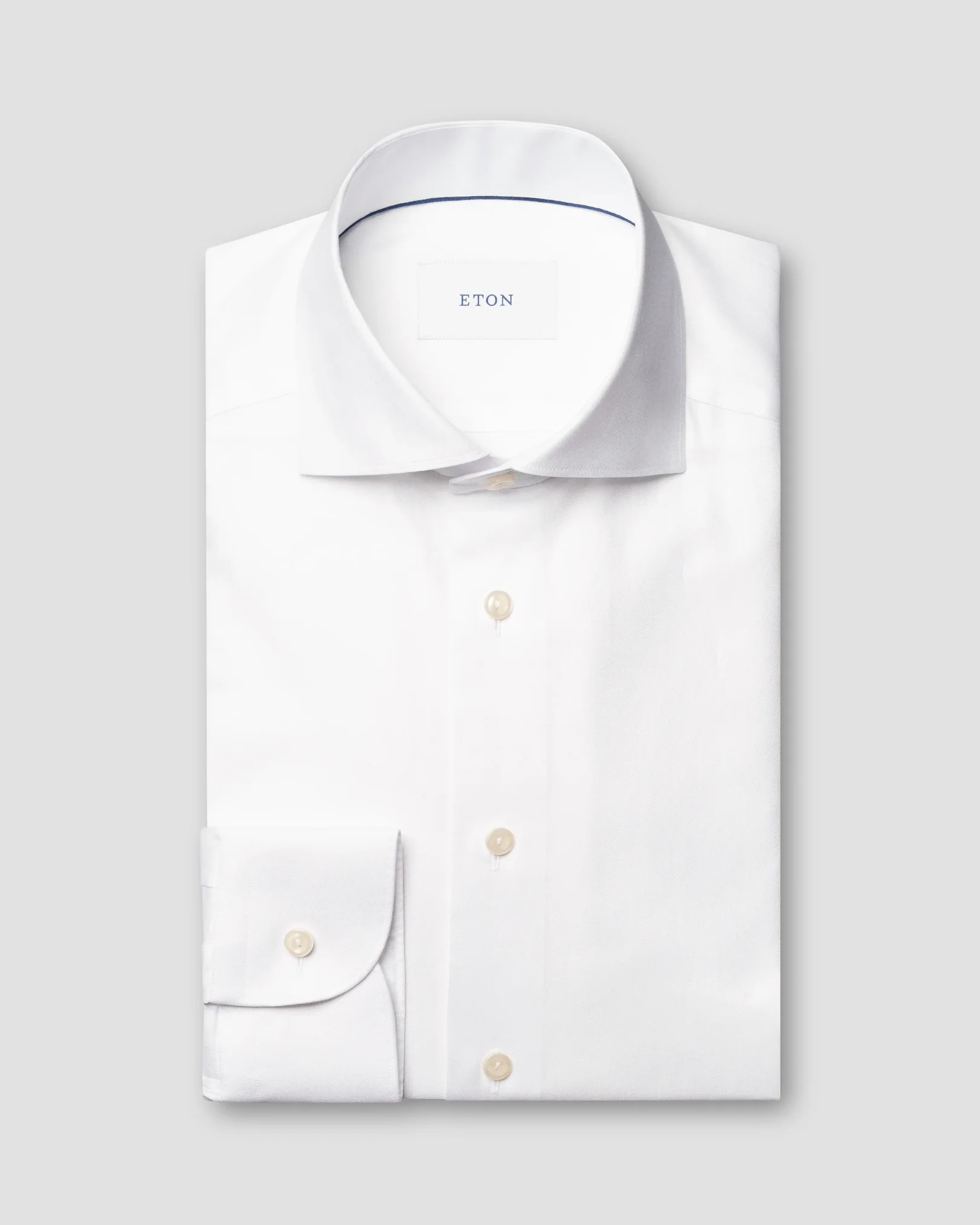 Eton - white solid signature oxford shirt wide spread 266