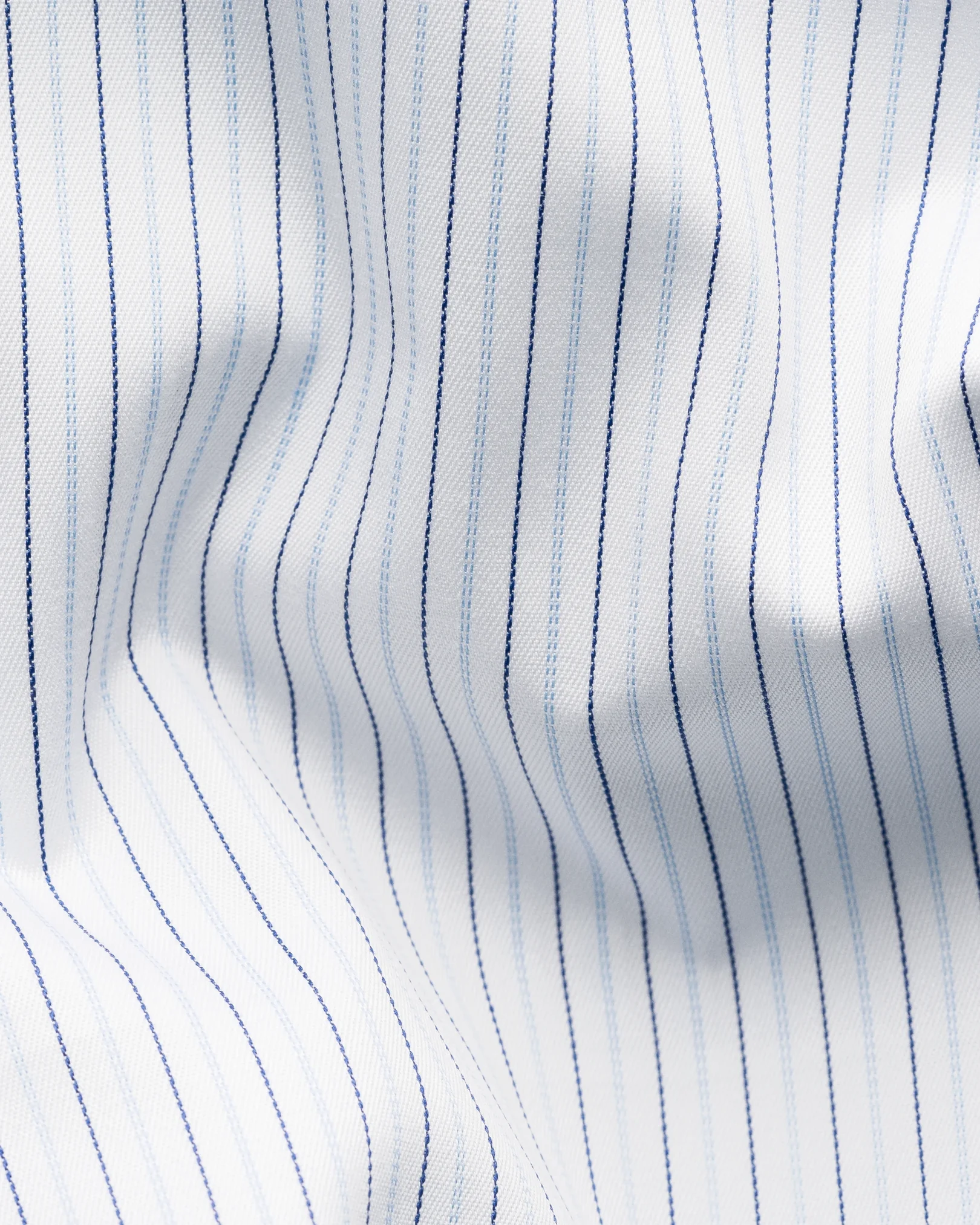 Eton - mid blue striped supima 120 twill shirt