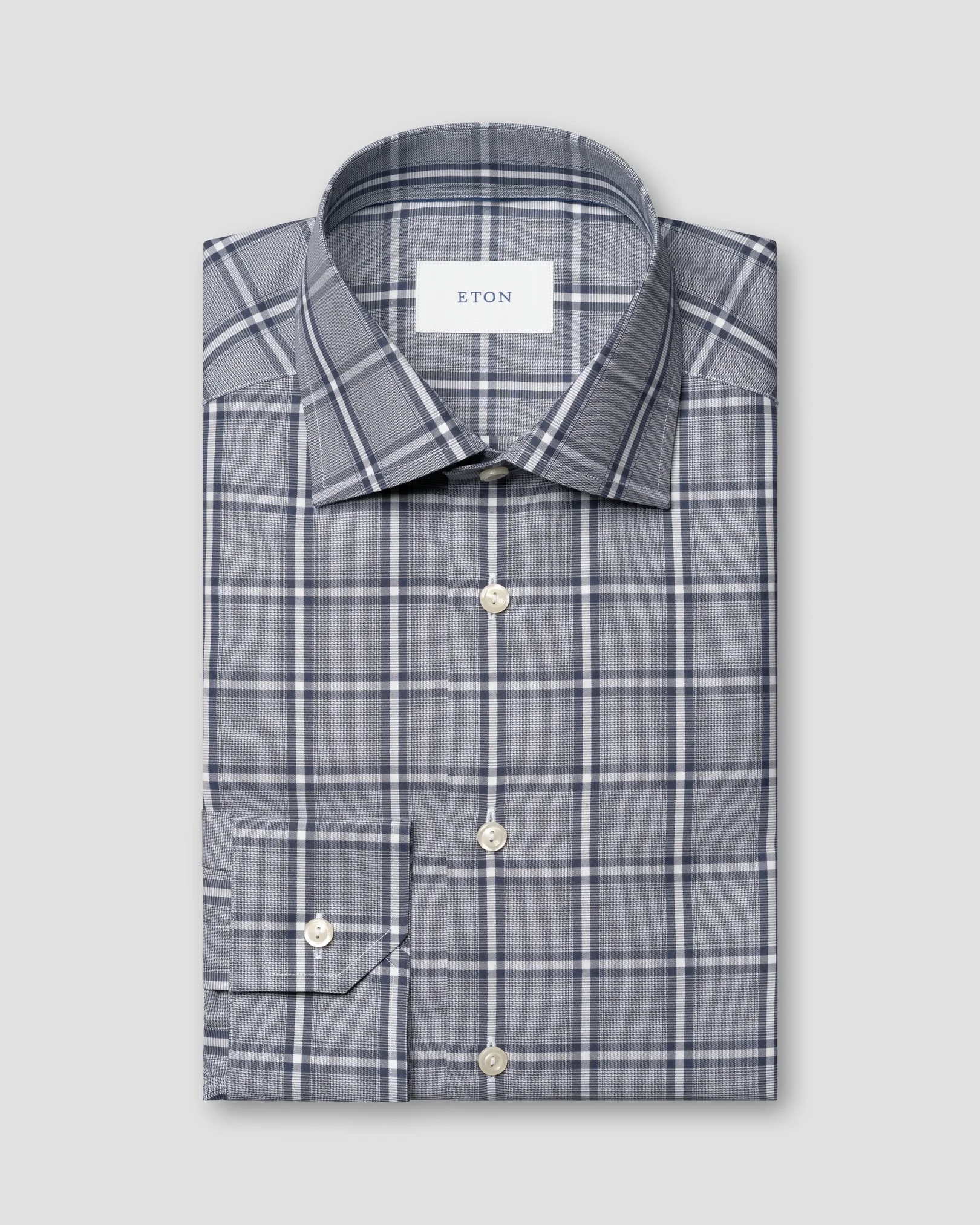 Eton - Navy Blue Bold Check Shirt