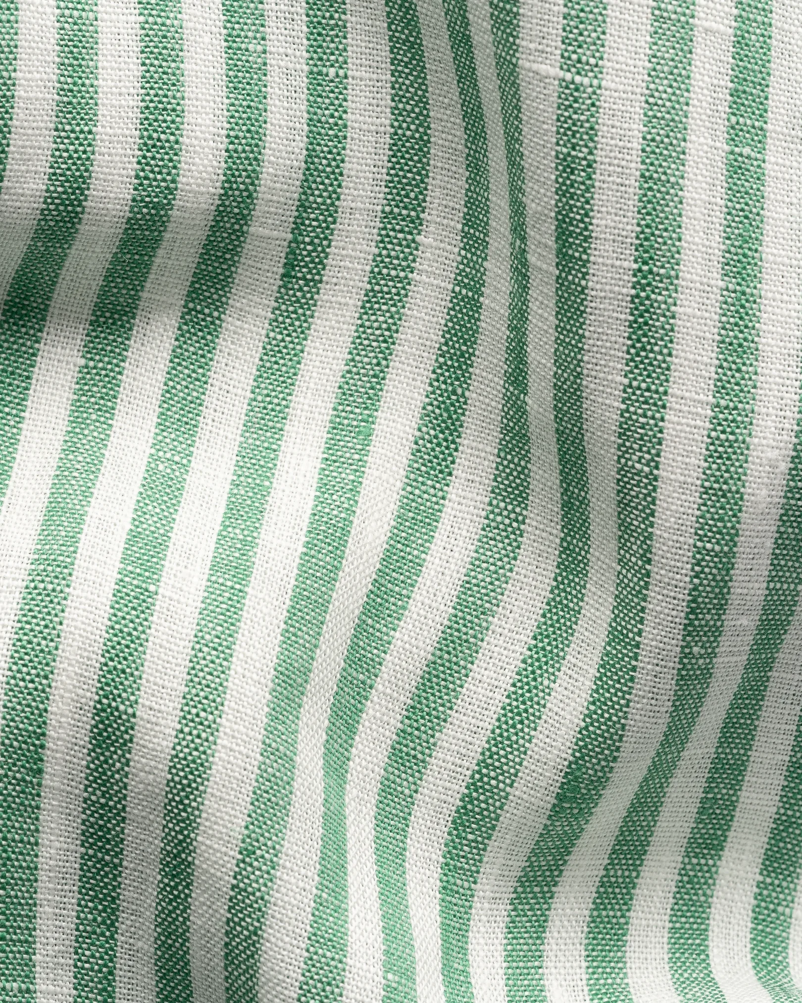 Eton - mid green striped linen shirt 261