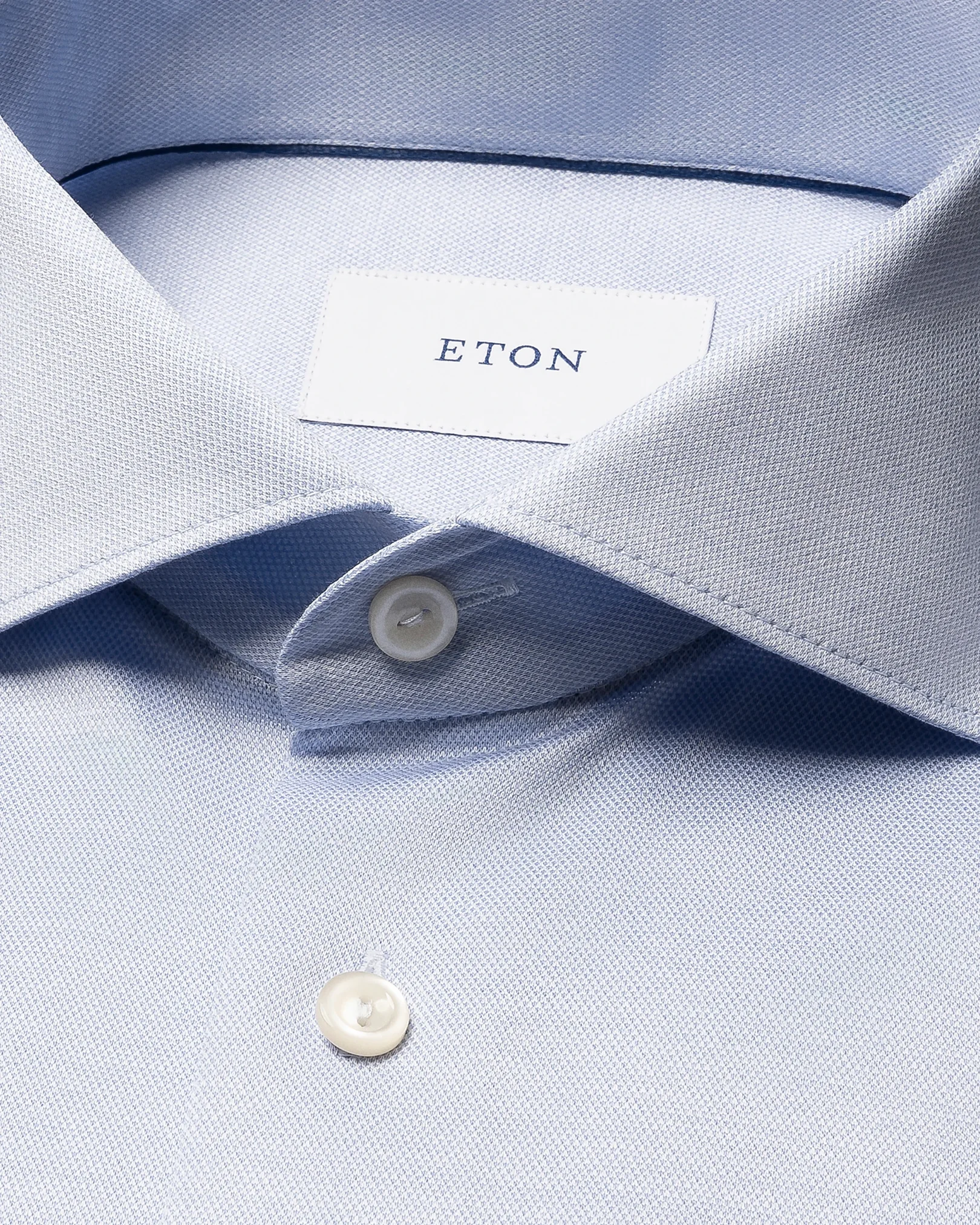 Eton - light blue filo di scozia knit shirt