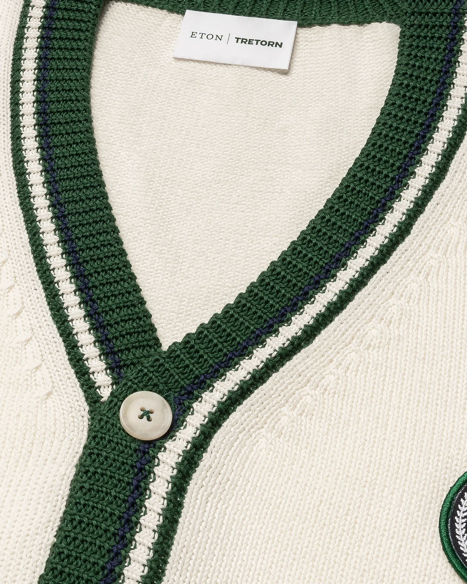 Eton - eton x tretorn cotton v neck cardigan