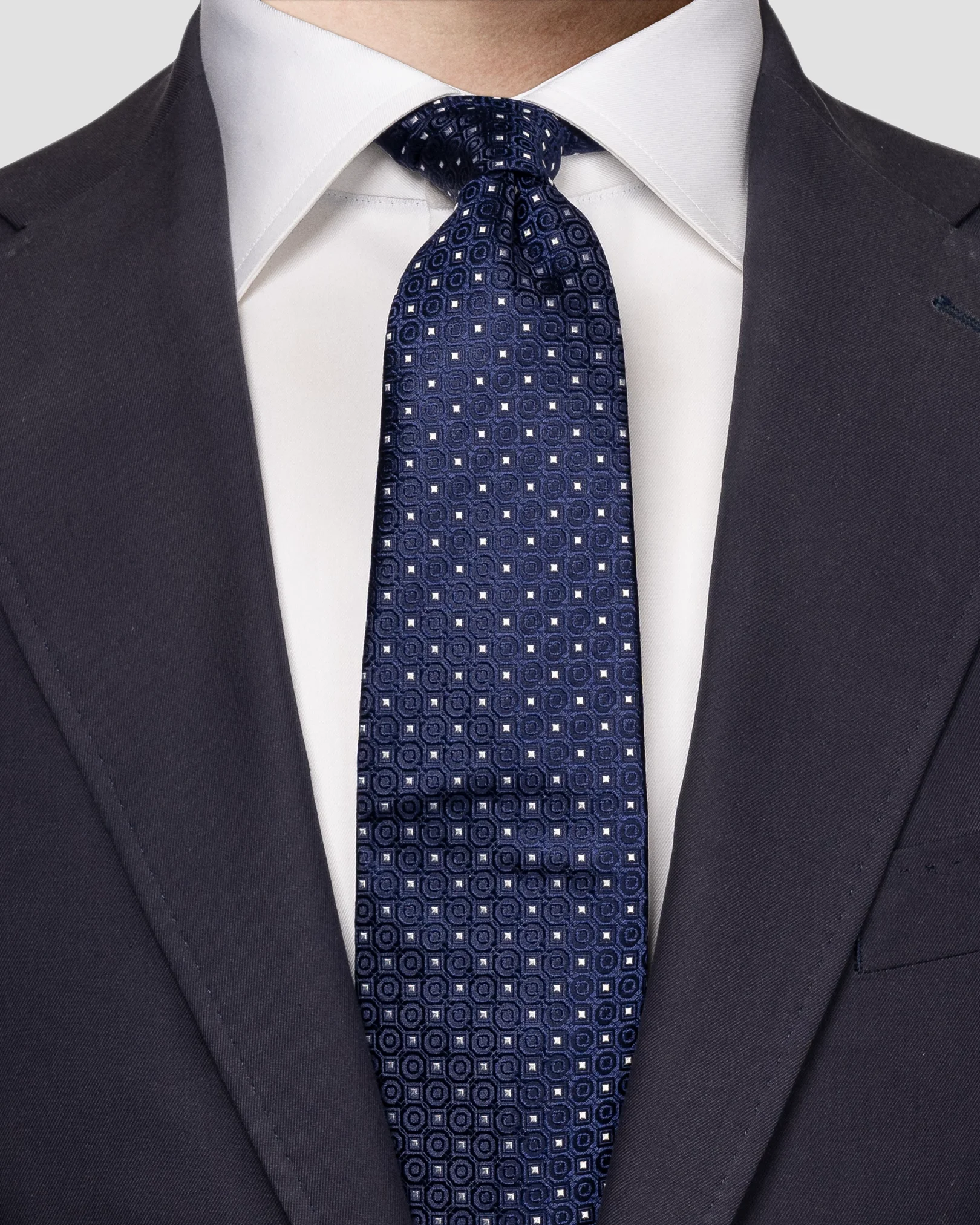 Eton - navy blue dotted tie