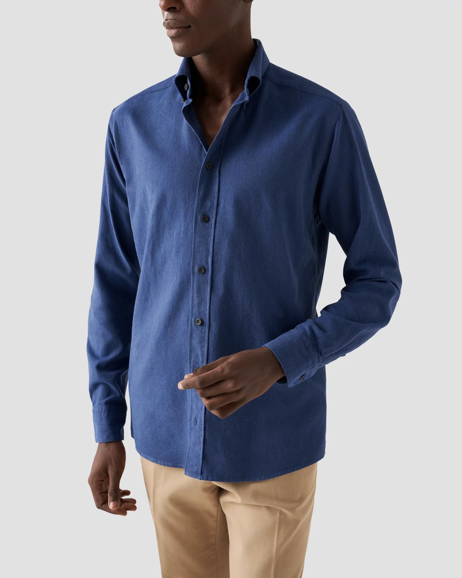 Eton - navy flanell shirt